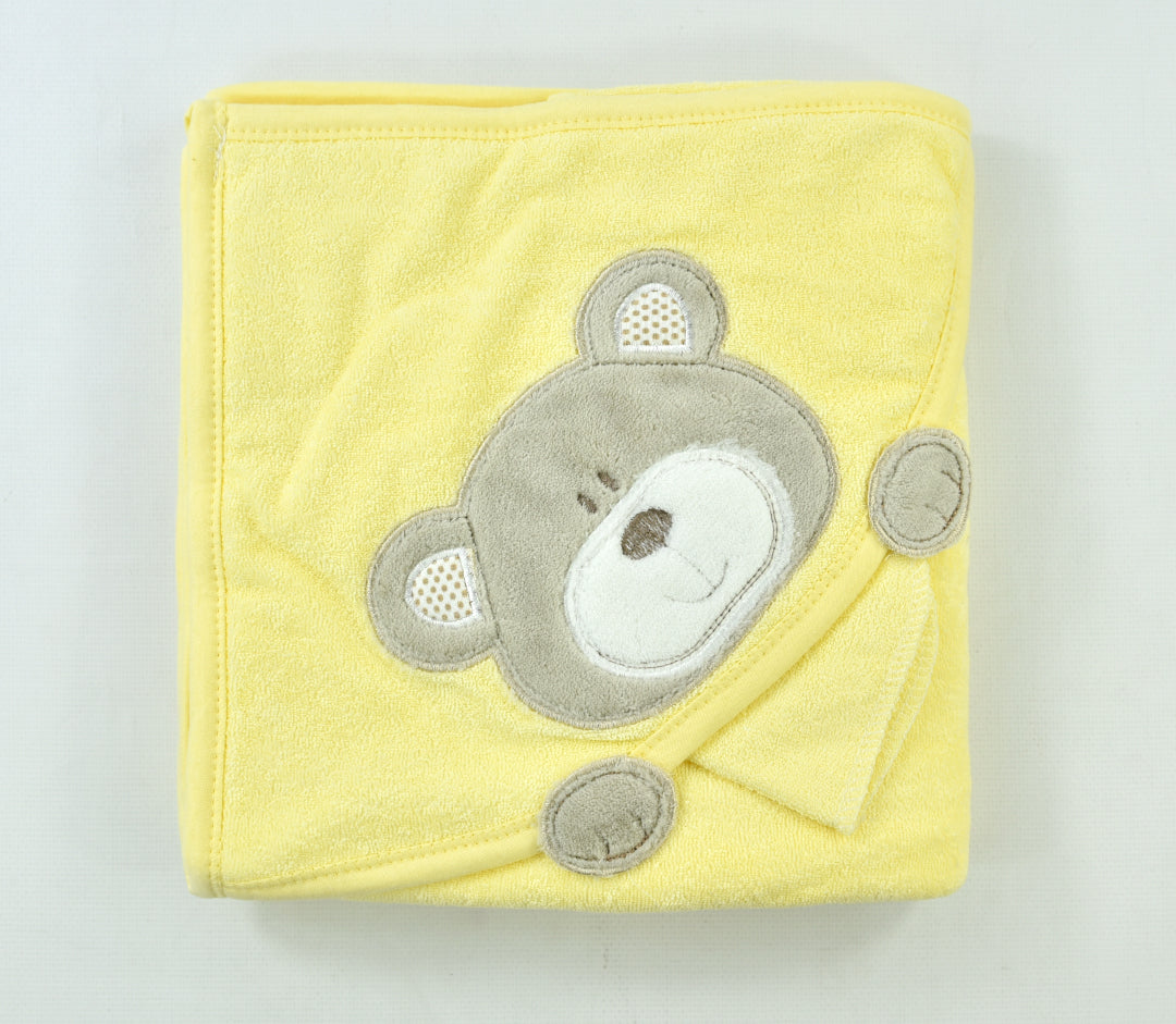 Kapuzenhandtuch - mit Bärenmotiv und Waschtuch - reine Baumwolle-3265