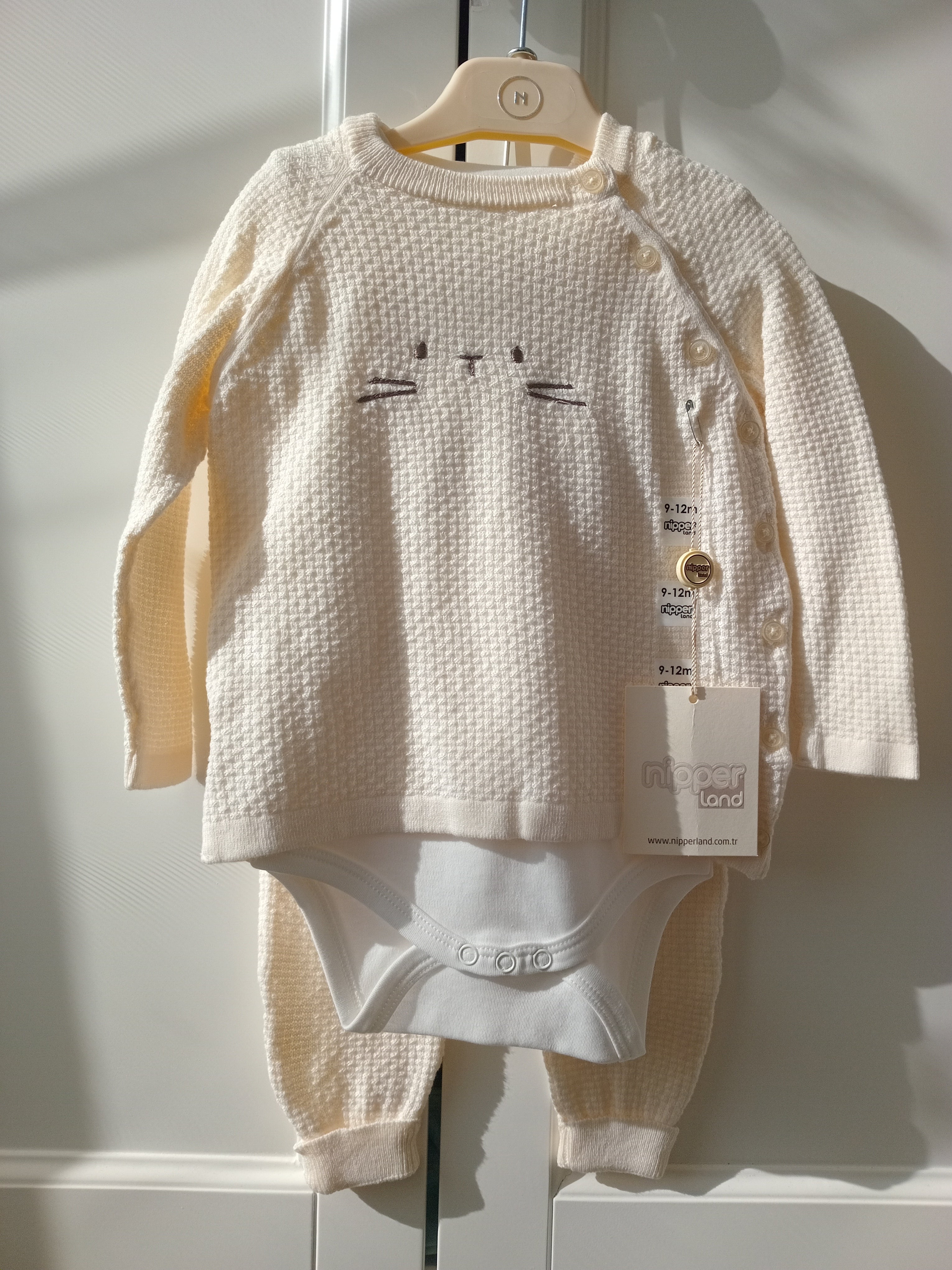 Nipperland Baby Set (3-Tlg) Creme Organic Cotton-6812