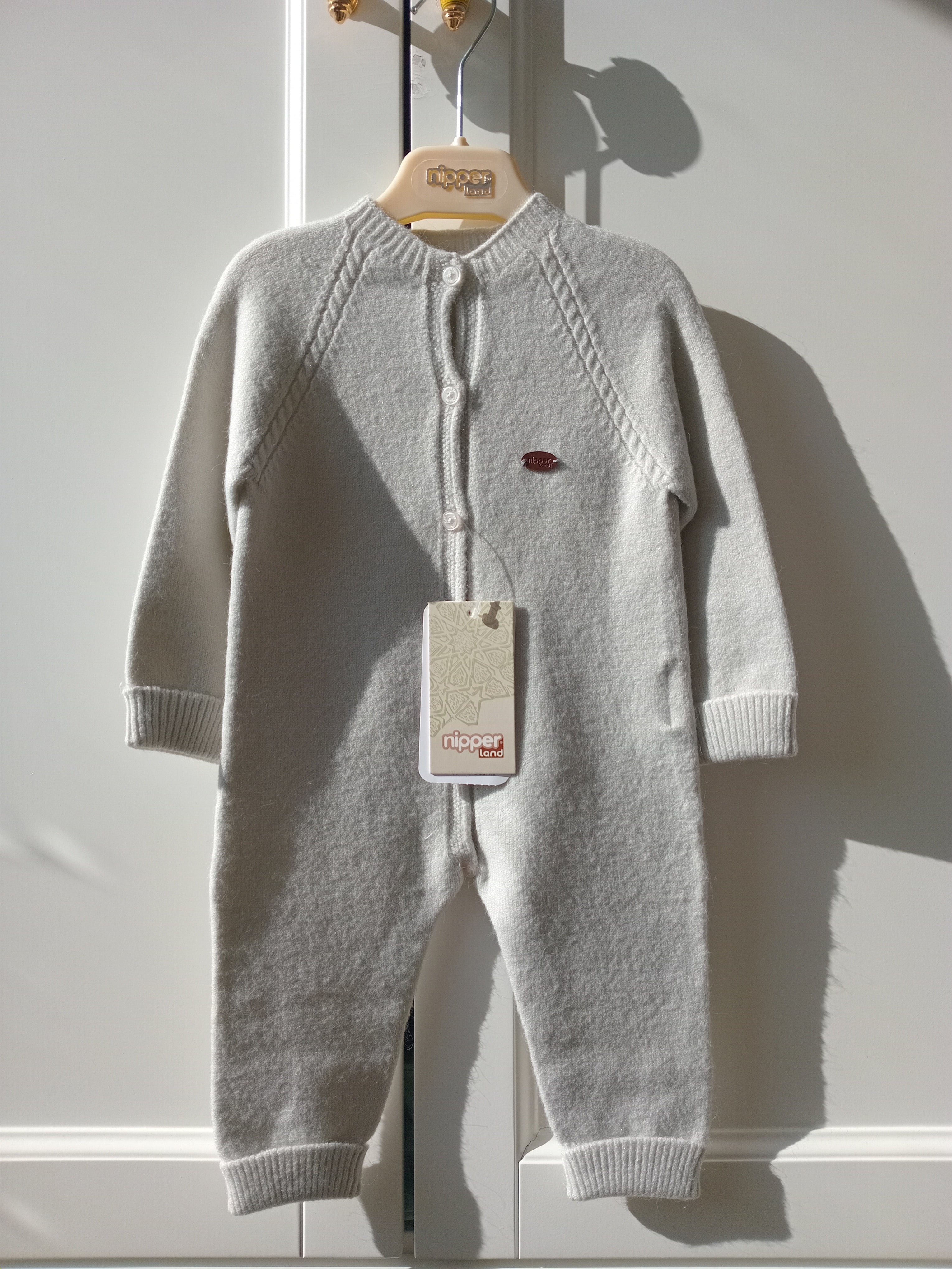 Nipperland Strick Overall-Grau-6572