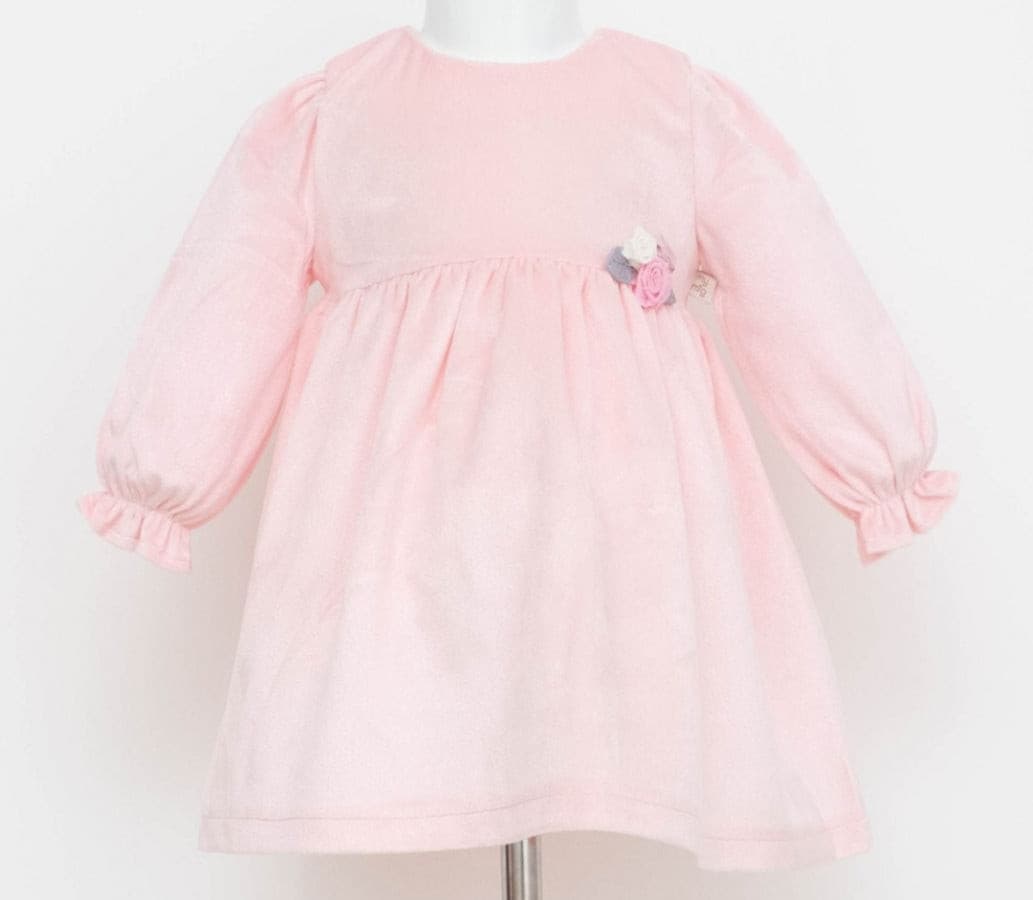 Baby Mädchen Kleid rose de Velours-Samt 3280.