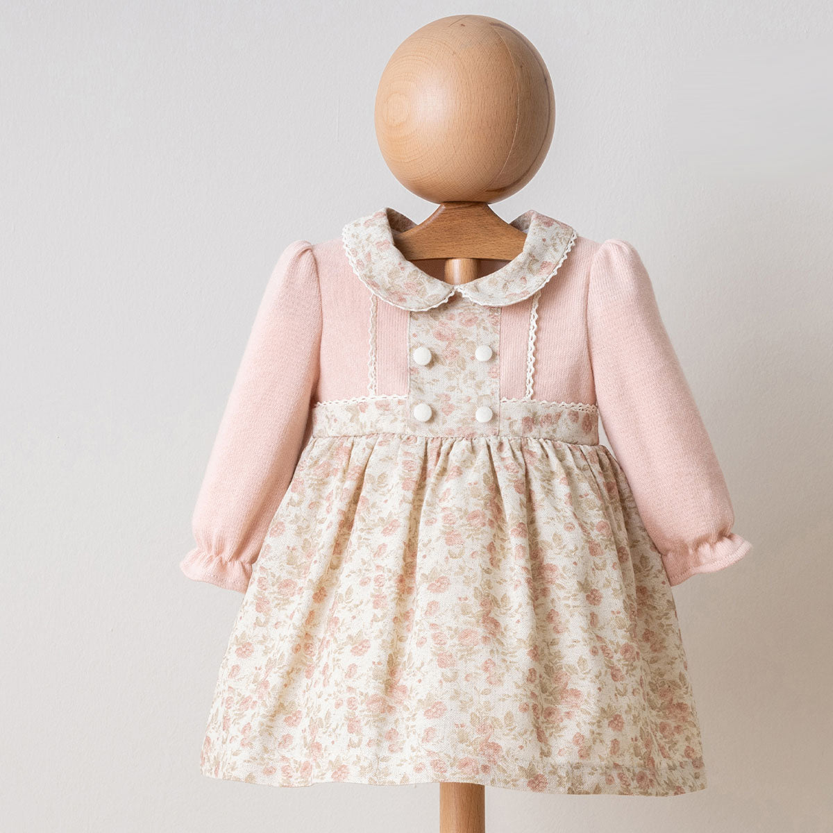 Baby Mädchen Nostalgisches Kleid aus Leinen-4138
