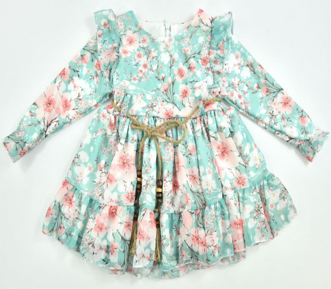 Baby girl floral dress in various colors-1 to 3 years - 6003