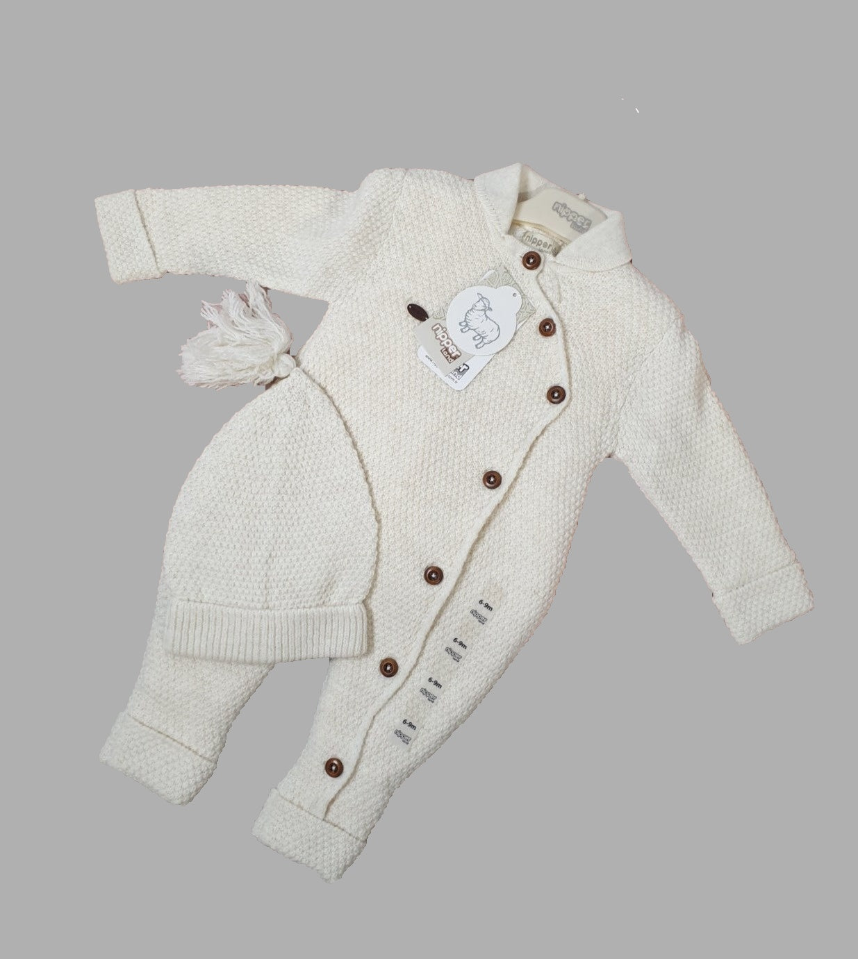 Nipperland Baby Mädchen und Jungen Strickoverall mit Mütze-6513
