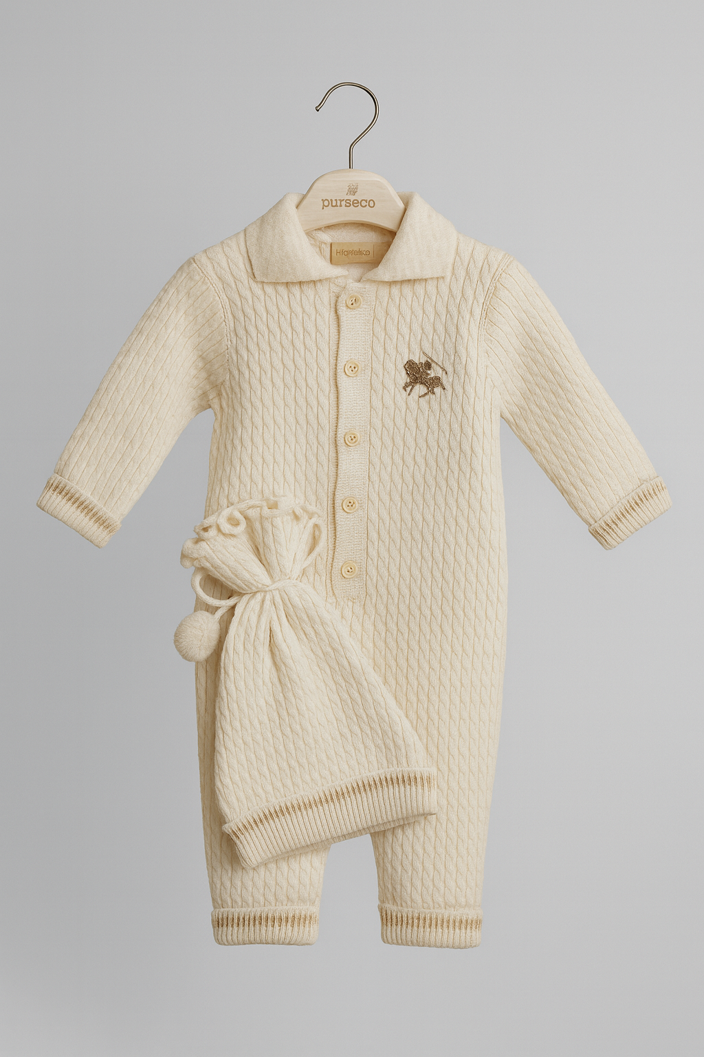 Nipperland baby knitted jumpsuit with hat-6215