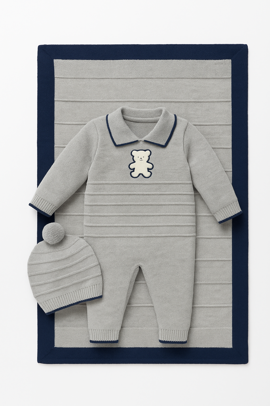 Nipperland knitted jumpsuit with hat-6518