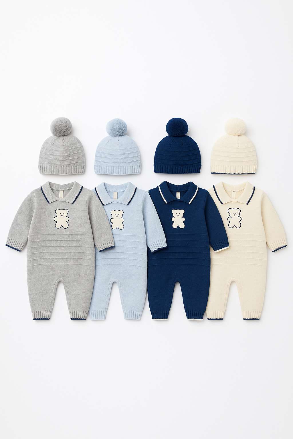 Nipperland knitted jumpsuit with hat-6518