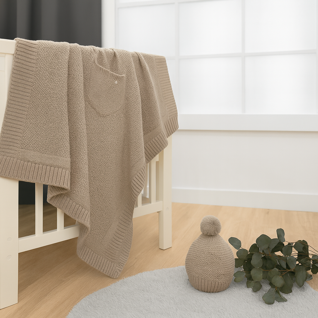 Nipperland Babydecke mit Strick Mütze 6510