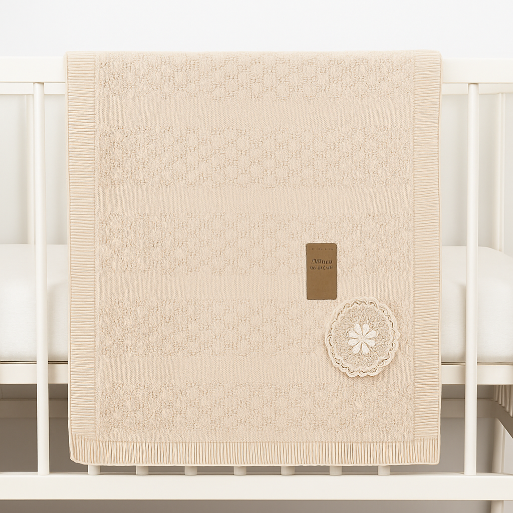 Nipperland Couverture tricotée à grille douce biologique enveloppement biologique pour bébé en coton biologique-6380