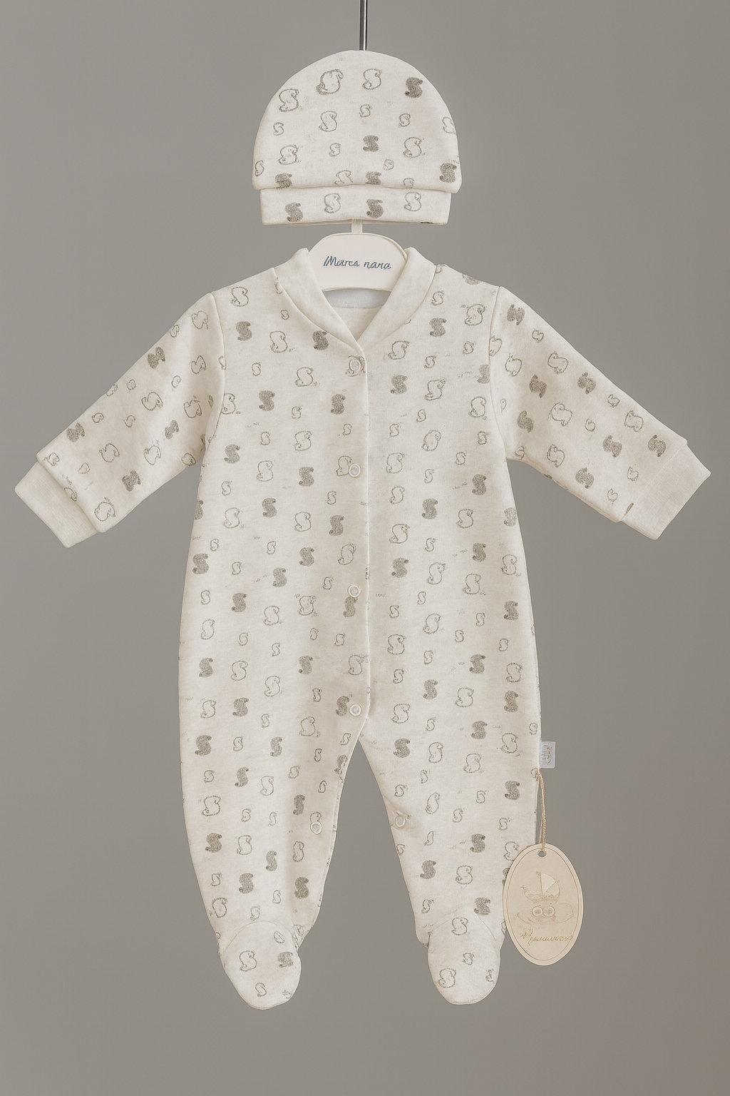 NEU Baby Strampler Schlafanzug mit Mütze 2 teiler Mädchen Jungen Gr. 62 68 74