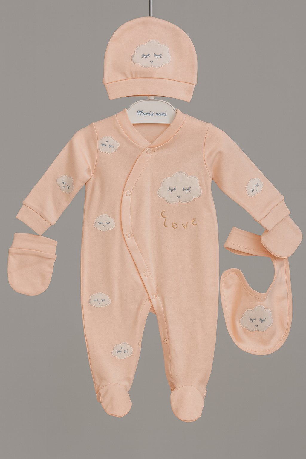 Cadeauset met essentials voor pasgeboren baby's, 100% natuurlijk, 4 stuks