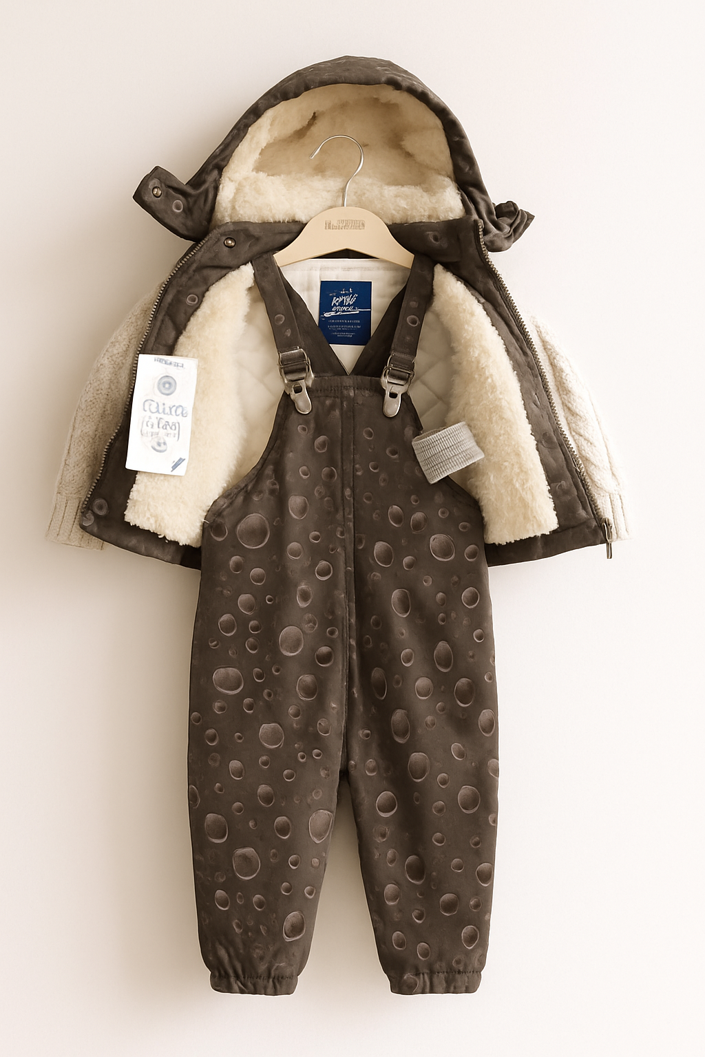 Combinaison d'hiver en mélange de laine pour bébés garçons et filles, barboteuse à capuche