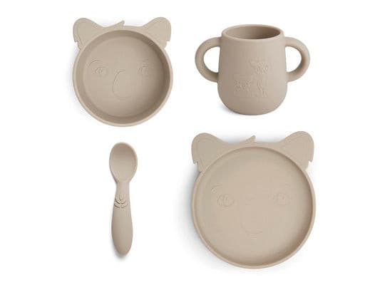 Nuuroo - Service de table Lykke Giraffe Woodrose lot de 4