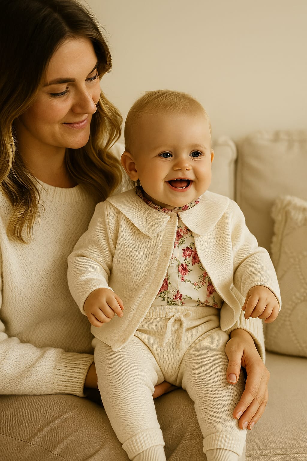 Nipperland combination 3-piece set organic cotton - roses -7001
