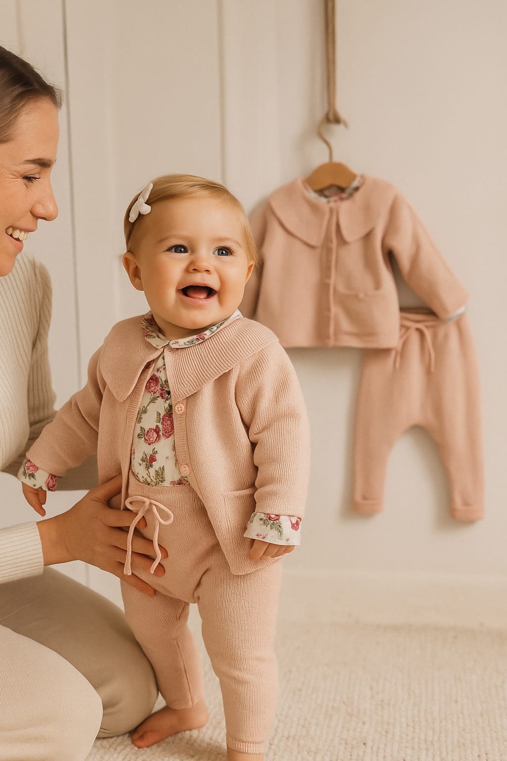 Nipperland combination 3-piece set organic cotton - roses -7001
