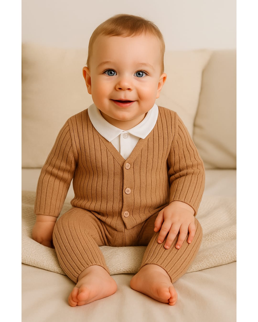 Nipperland 3pc set for boys - fine knit organic cotton 6972