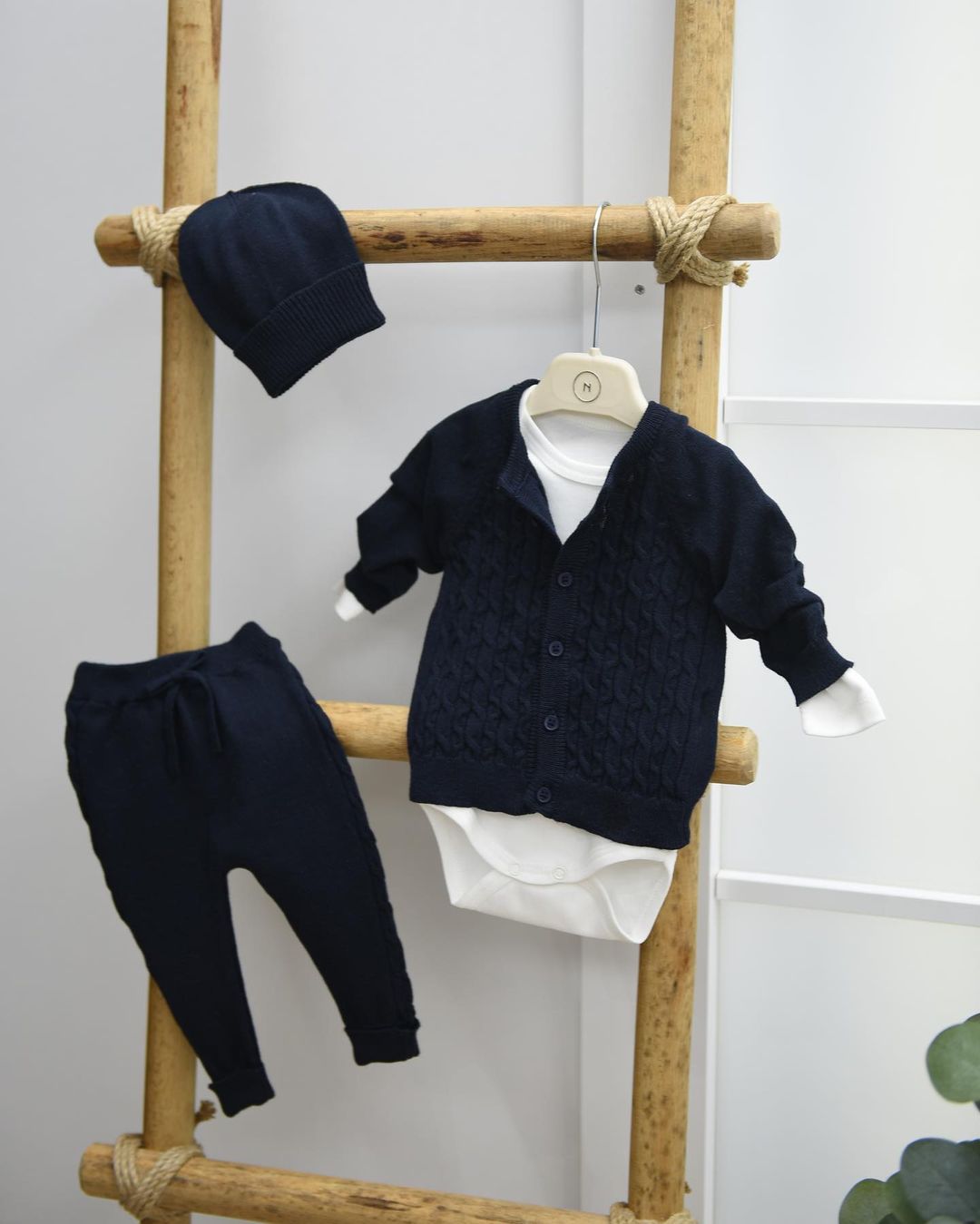 Nipperland 100% organic cotton clothing set 4 pieces-dark blue 6808 
