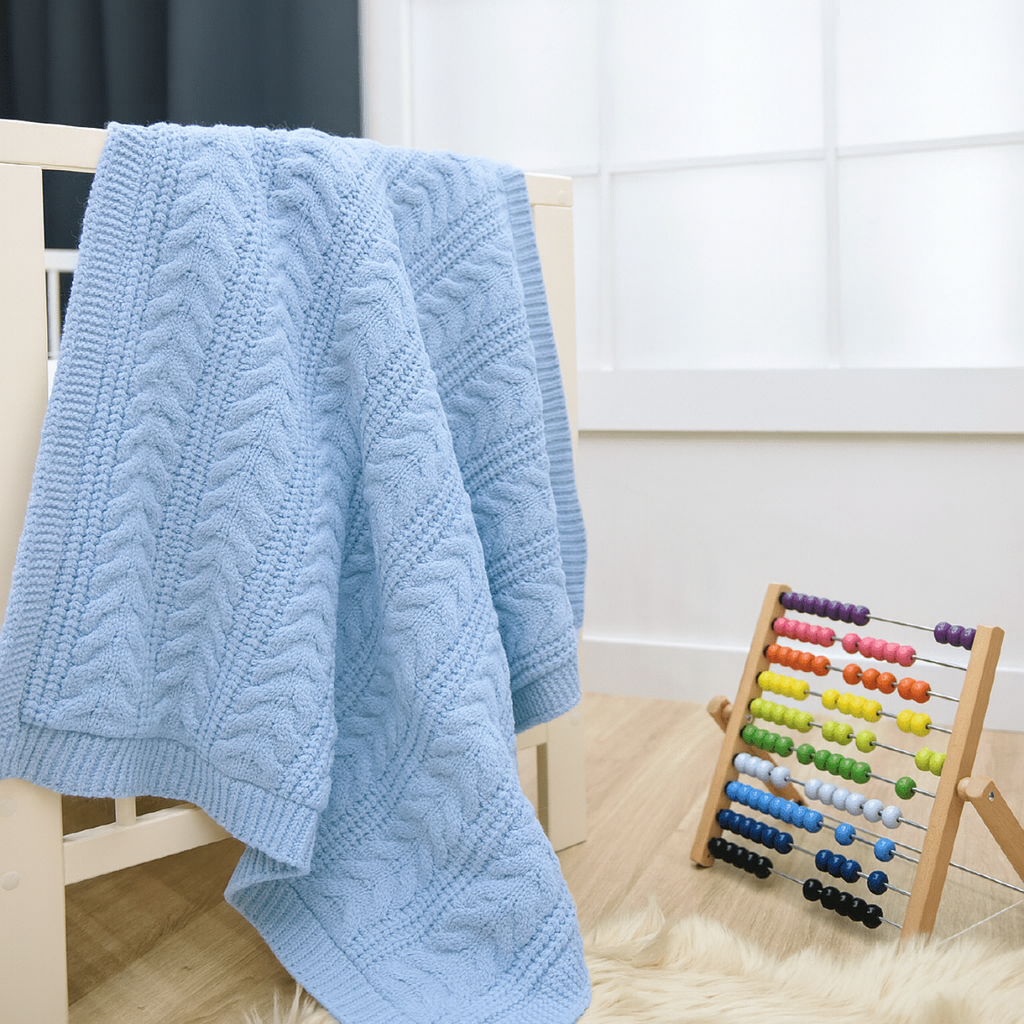 Nipperland knitted baby blanket Knit blanket -85x100cm-6504