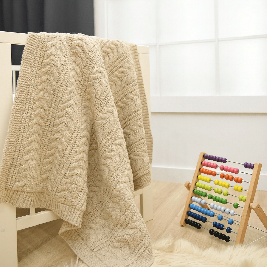 Nipperland knitted baby blanket Knit blanket -85x100cm-6504