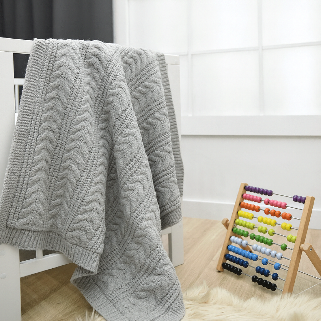 Nipperland knitted baby blanket Knit blanket -85x100cm-6504