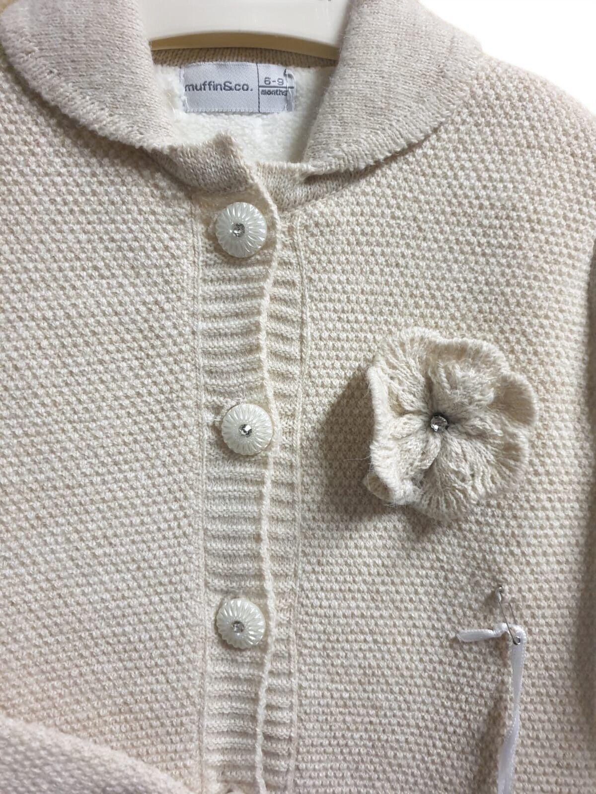Combinaison d'hiver pour bébé tenue globale tricotée avec bonnet taille 62 68 mélange de laine beige