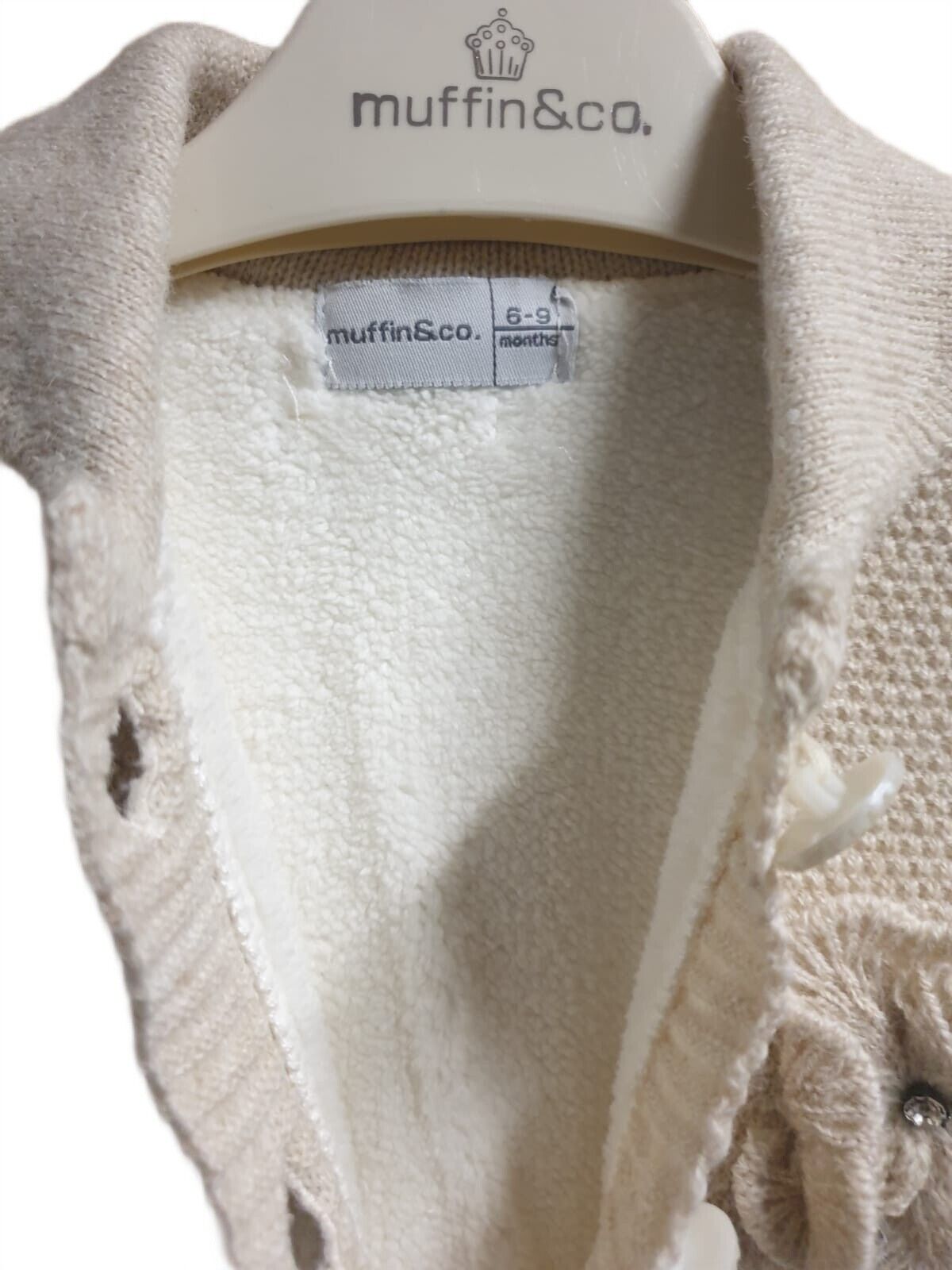 Baby Winter Jumpsuit Strick Overall Outfit mit Mütze Gr.62 68 Beige Wollmischung