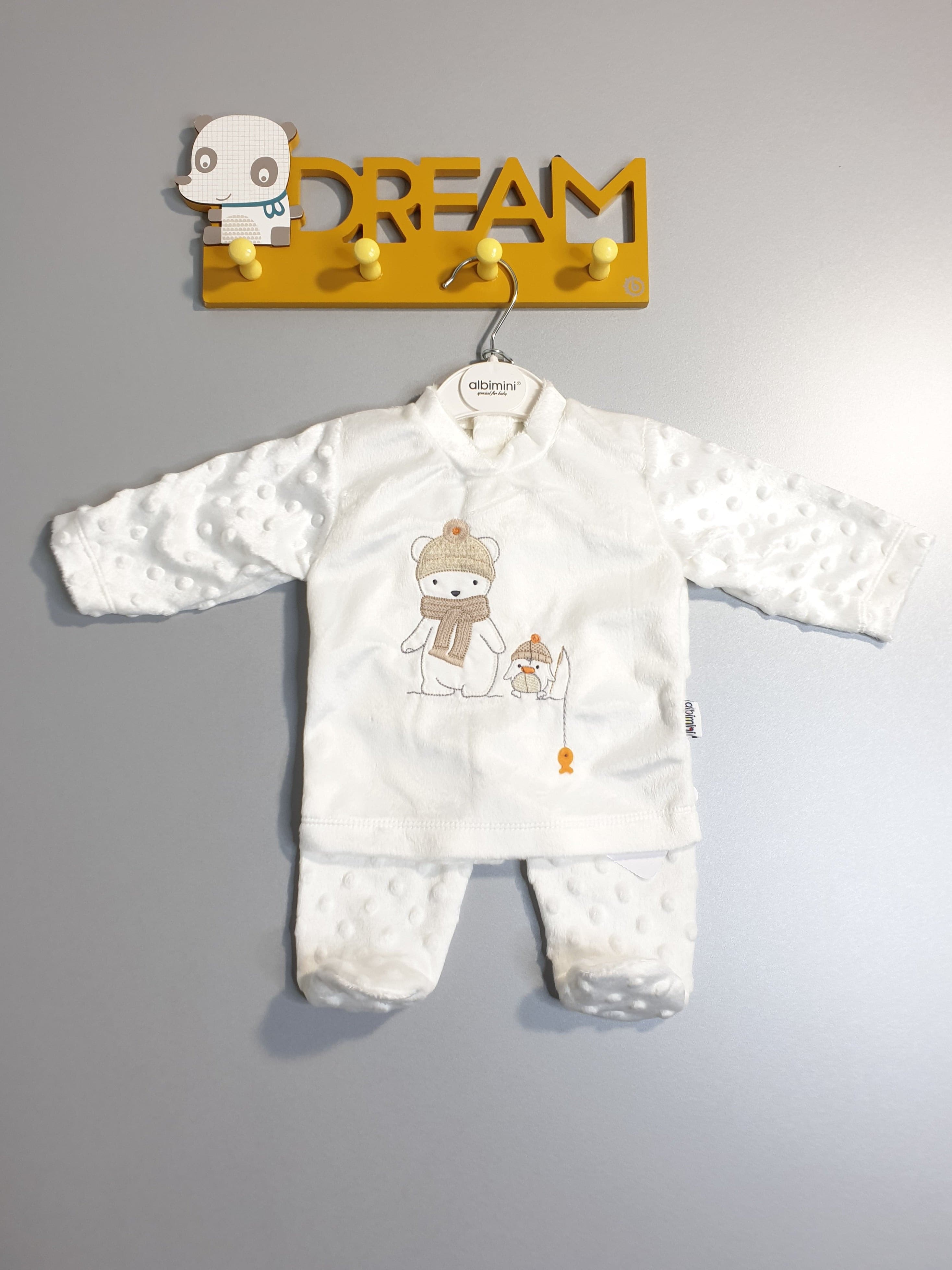 Freizeitset "Bär und Pinguin" 2Tlg. Creme-12313 | muffinandco