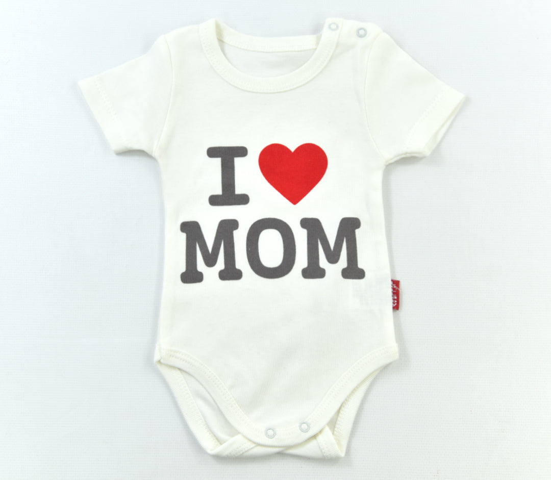 Baby Kurzarm-Body „I love mom“ – 1606
