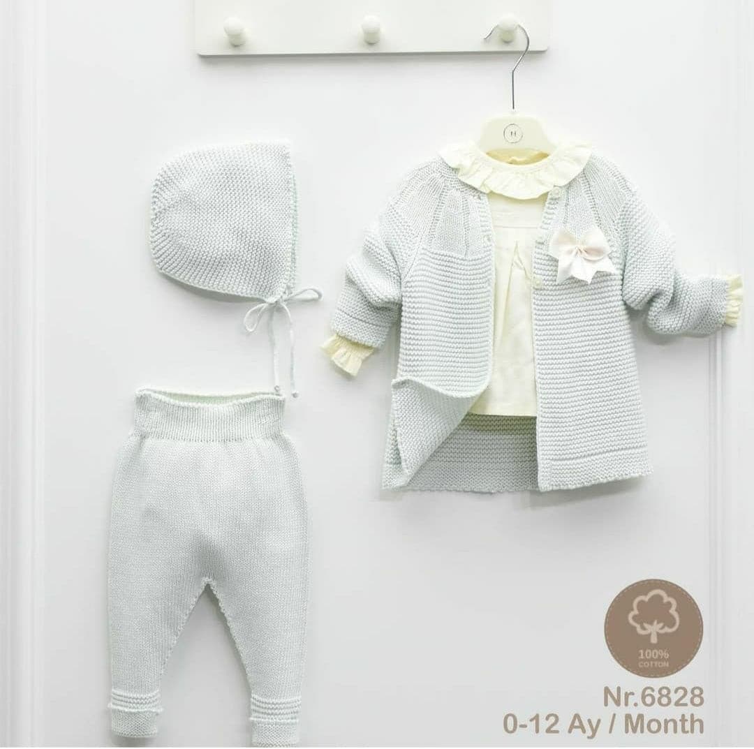 Nipperland-Baby-Set Beige - 4 tlg- Grün muffinandco.