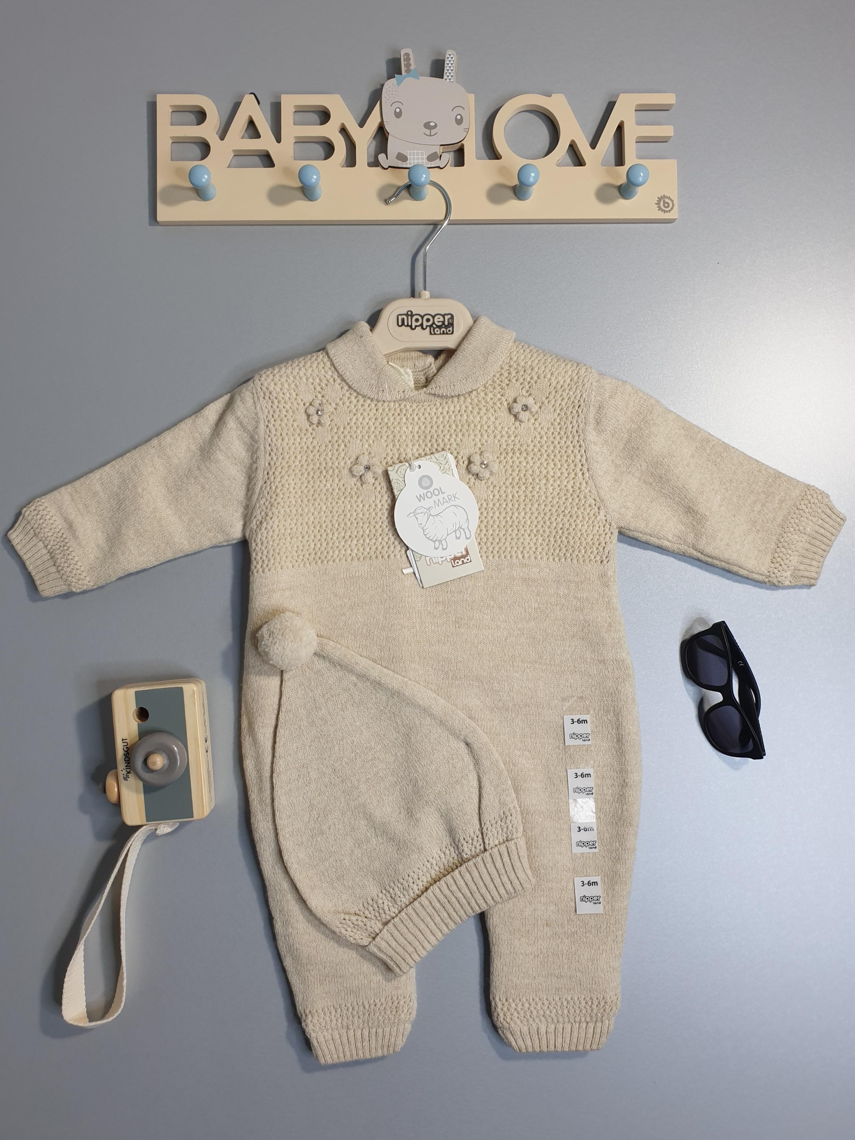 Baby Strampler Blumenmotiv mit Mütze-6241 - muffinandco