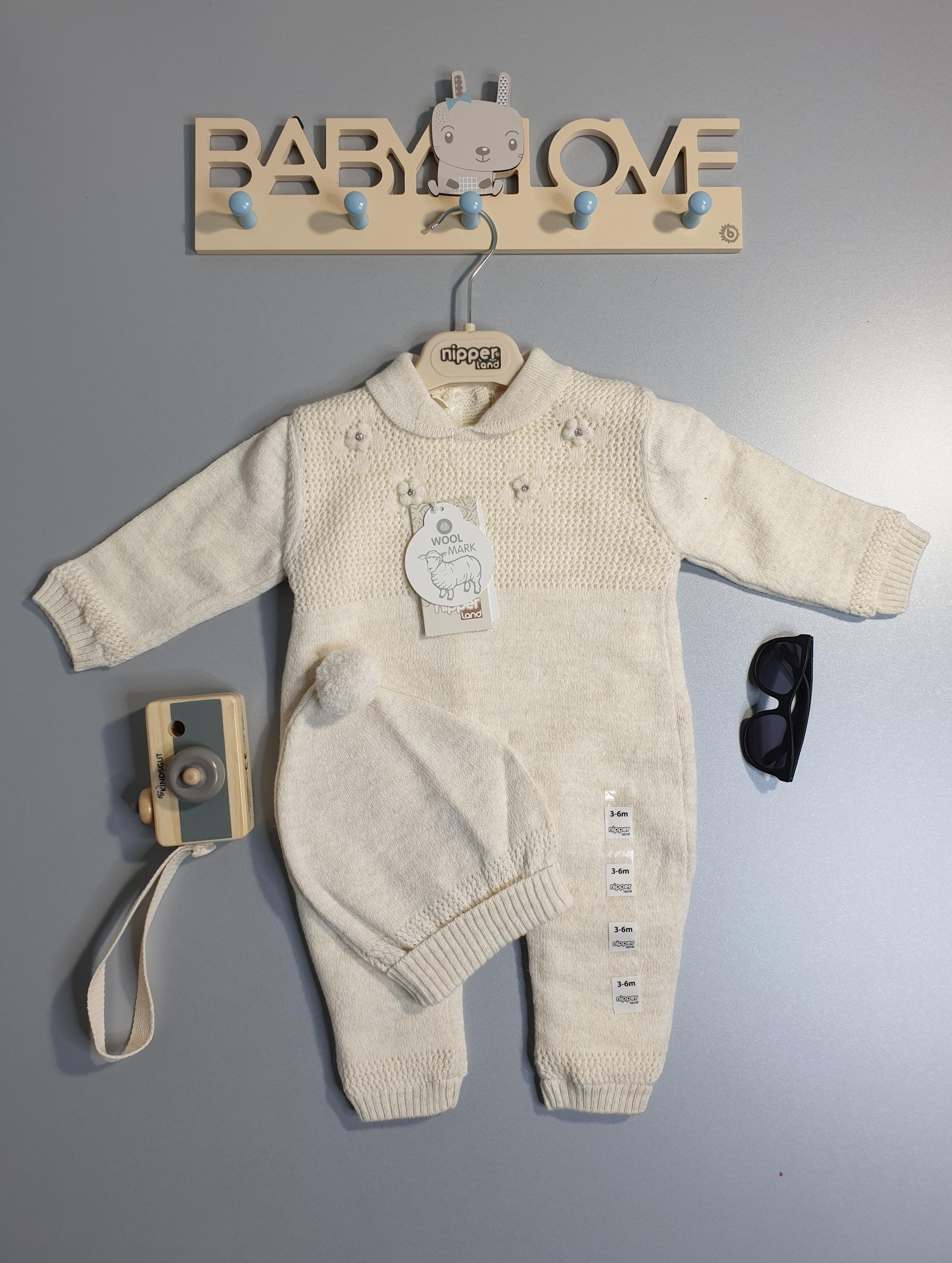 Baby Strampler Blumenmotiv mit Mütze-6241 - muffinandco