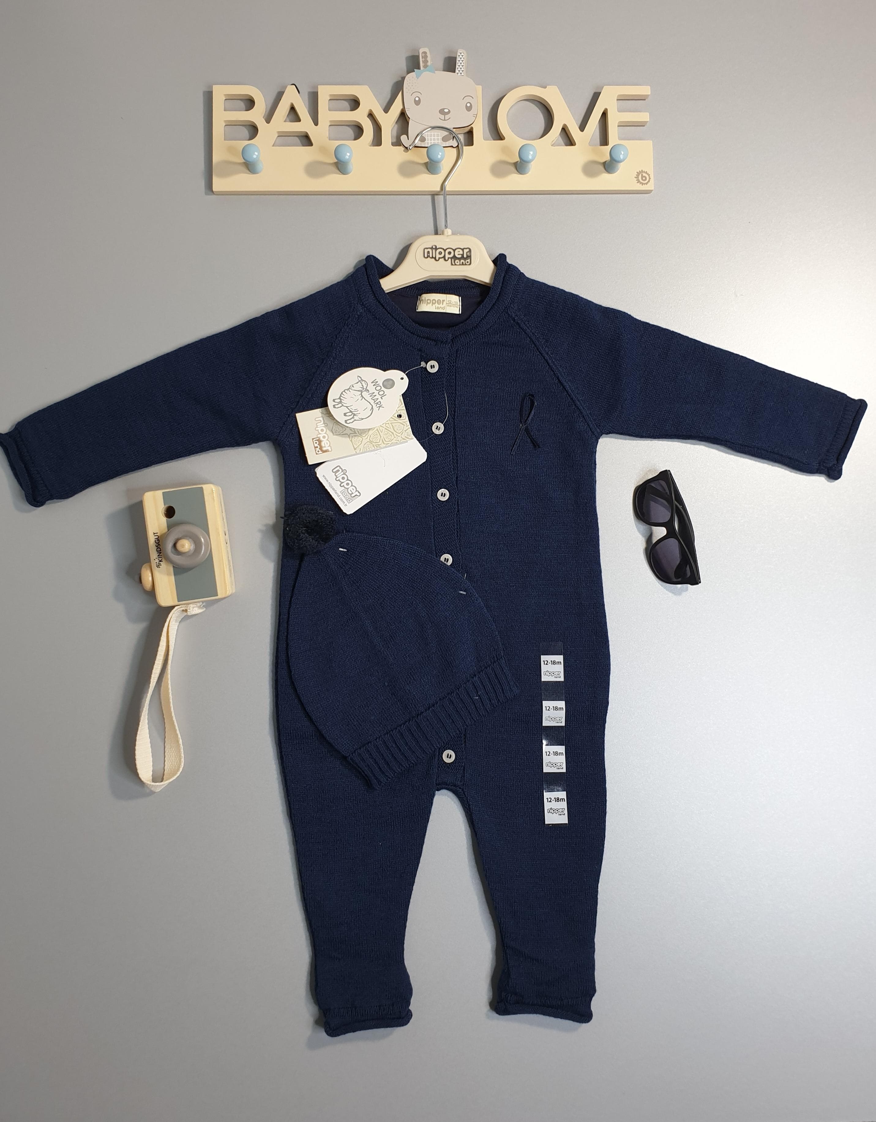 Nipper- Baby Strick-Overall mit Mütze-6235 muffinandco.