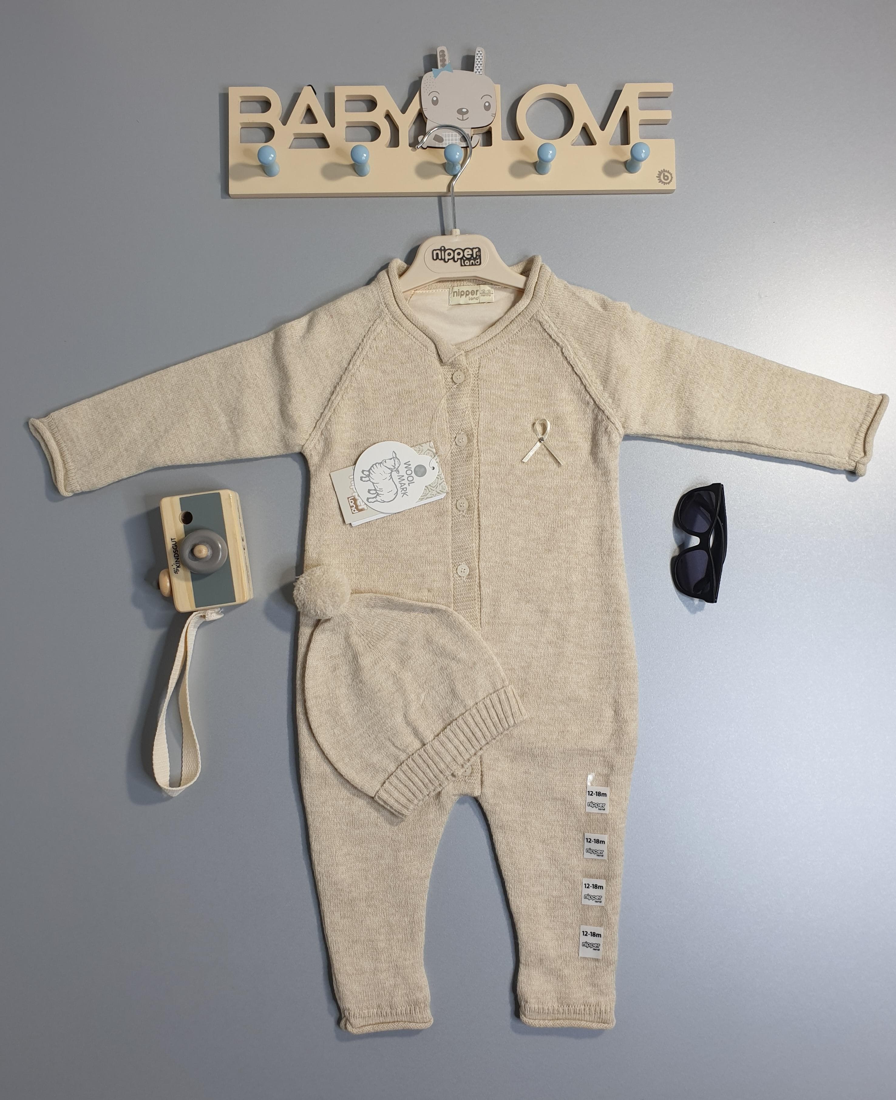 Nipper- Baby Strick-Overall mit Mütze-6235 muffinandco.