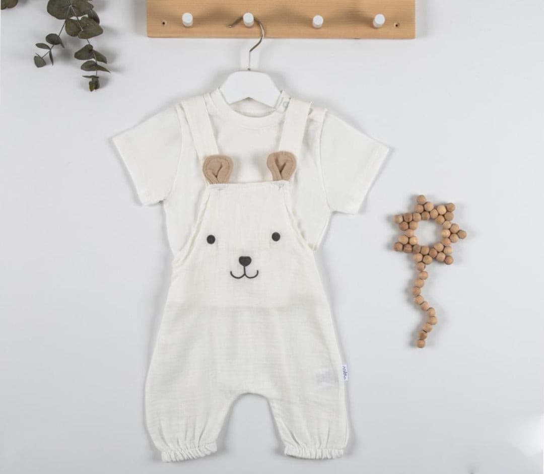 Baby Overall für Jungen-2 tlg-Creme - muffinandco