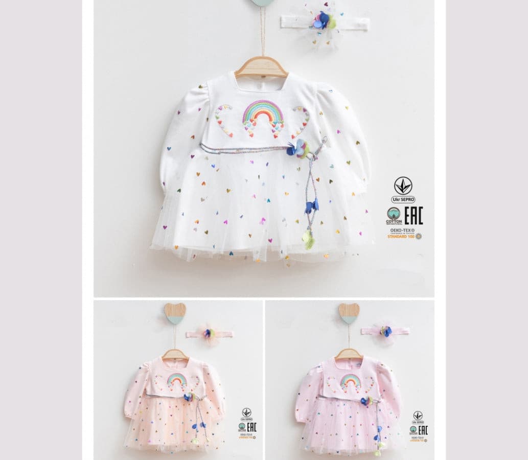 Sommerkleid Regenbogen mit Stirnband -3017mi | muffinandco