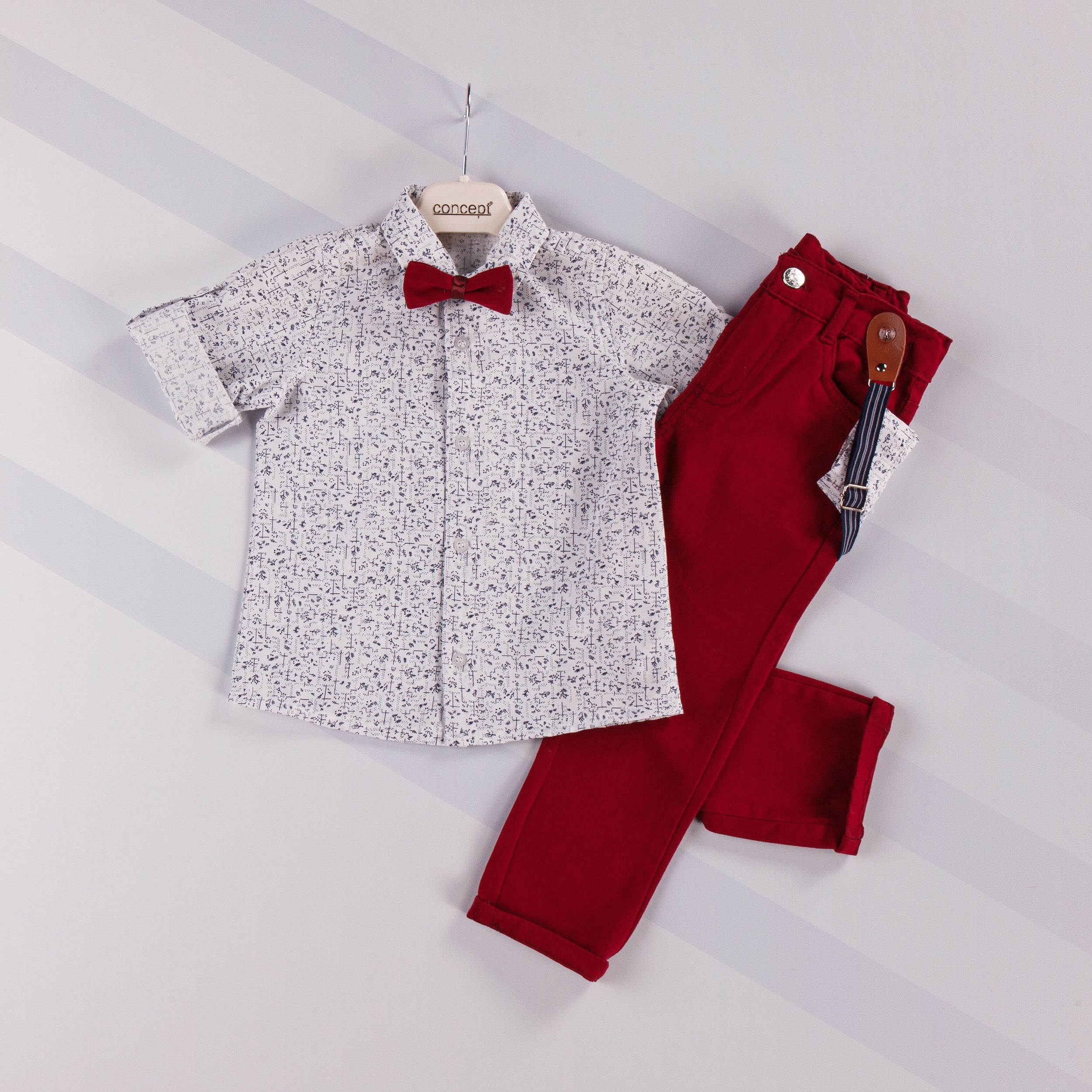 Hemd mit Fliege und Hose 2Tlg. Set Für jungen
