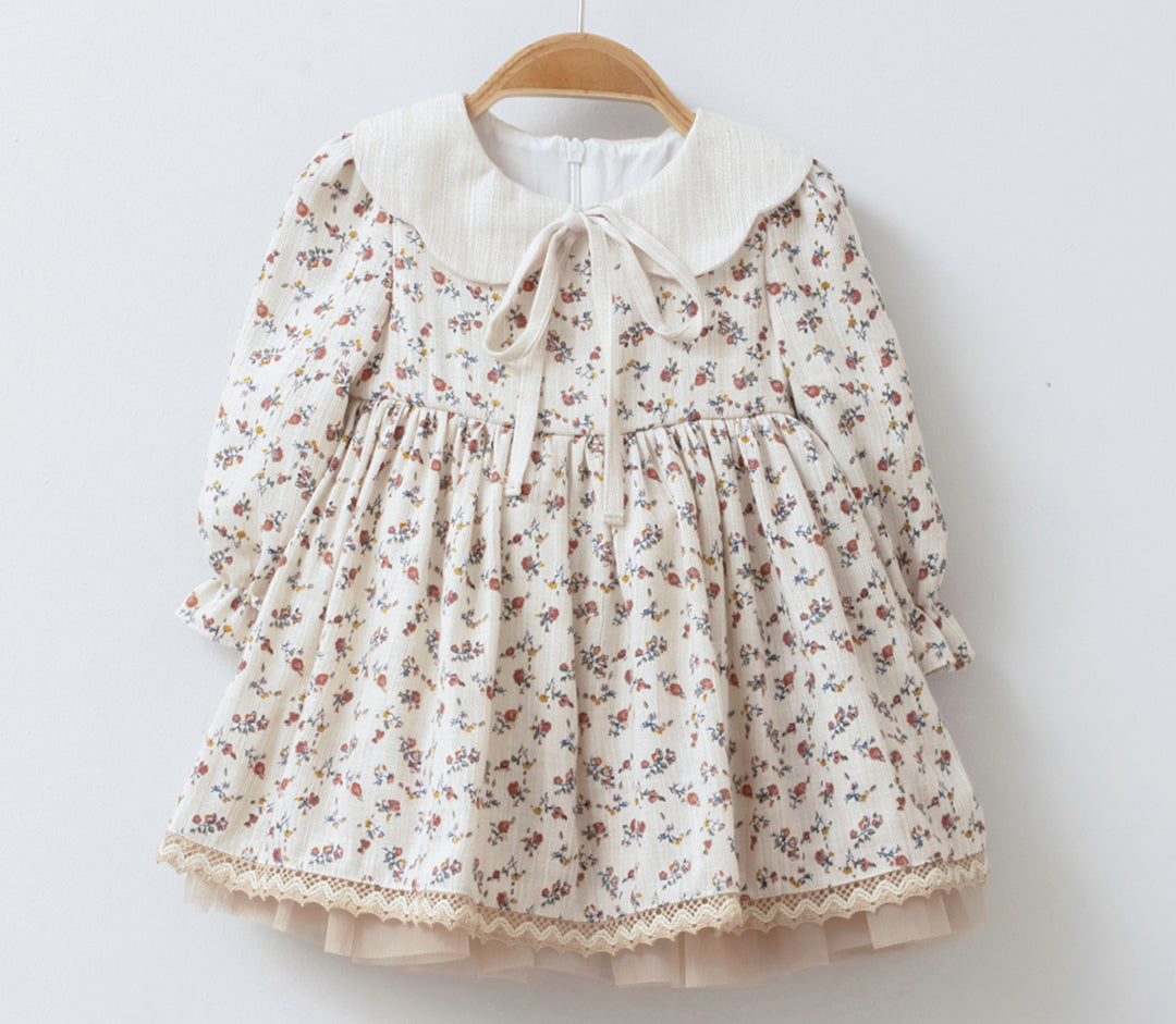 Natürliches Kleid mit Blumenmotiv für Baby Girls (3633)