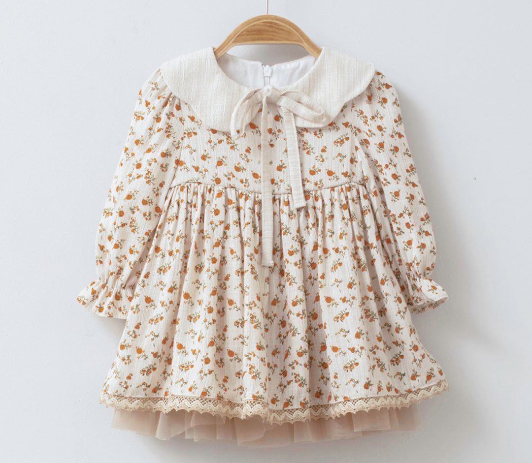 Natürliches Kleid mit Blumenmotiv für Baby Girls (3633)