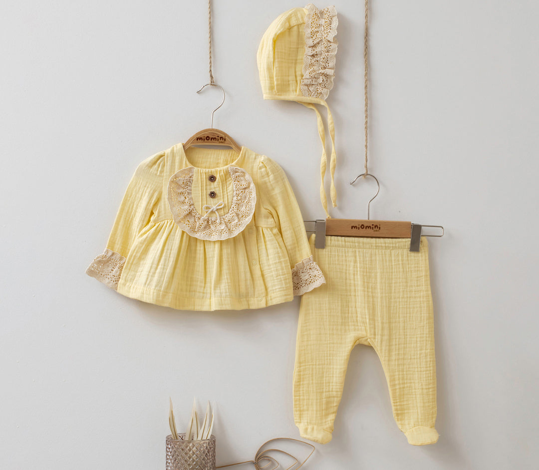 Newborn muslin set 3 pieces. 0-3 month - 3647