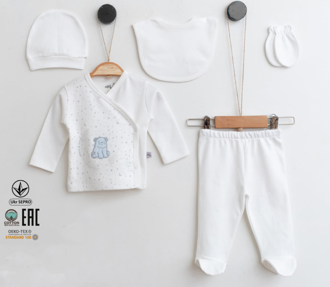 Neugeborenen Set "Moon stars" 5tlg Jungen -5001MI | muffinandco