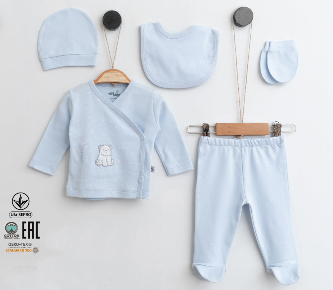 Neugeborenen Set "Moon stars" 5tlg Jungen -5001MI | muffinandco