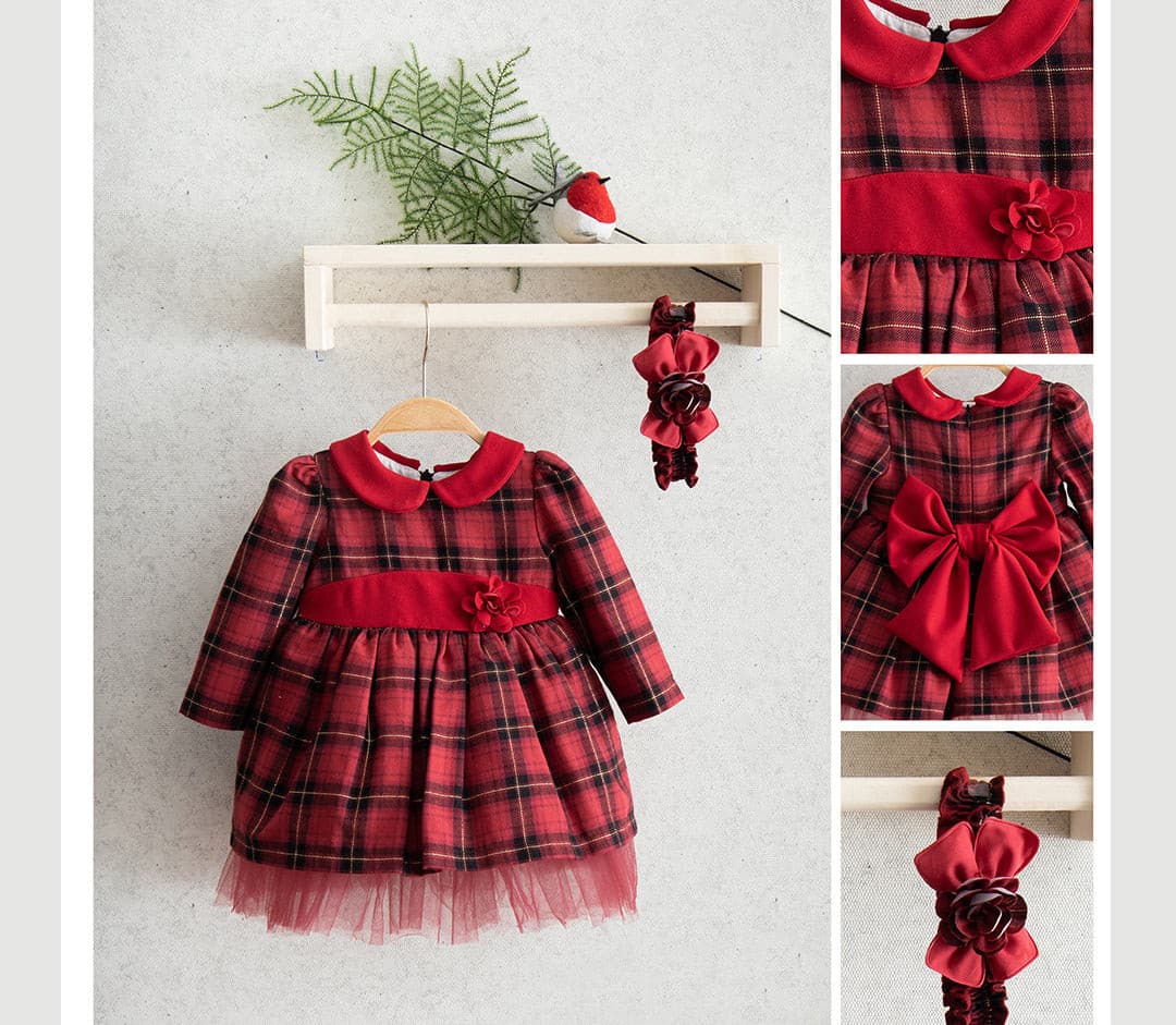 Ein perfektes Set aus Kleidern und Haarbändern für Weihnachten-5317