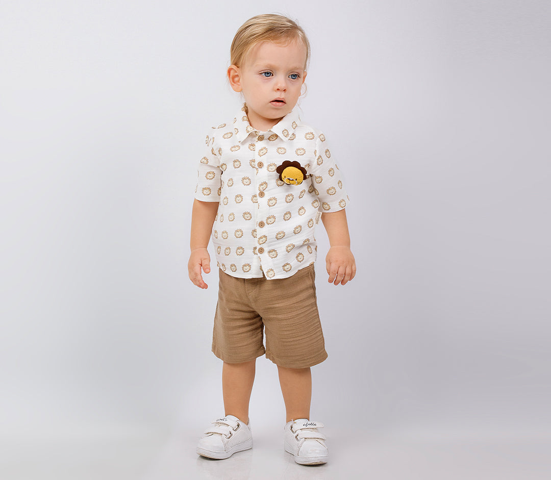 Baby Boys 100% Cotton Leisure Muslin Set 2pcs. "Lion" -625
