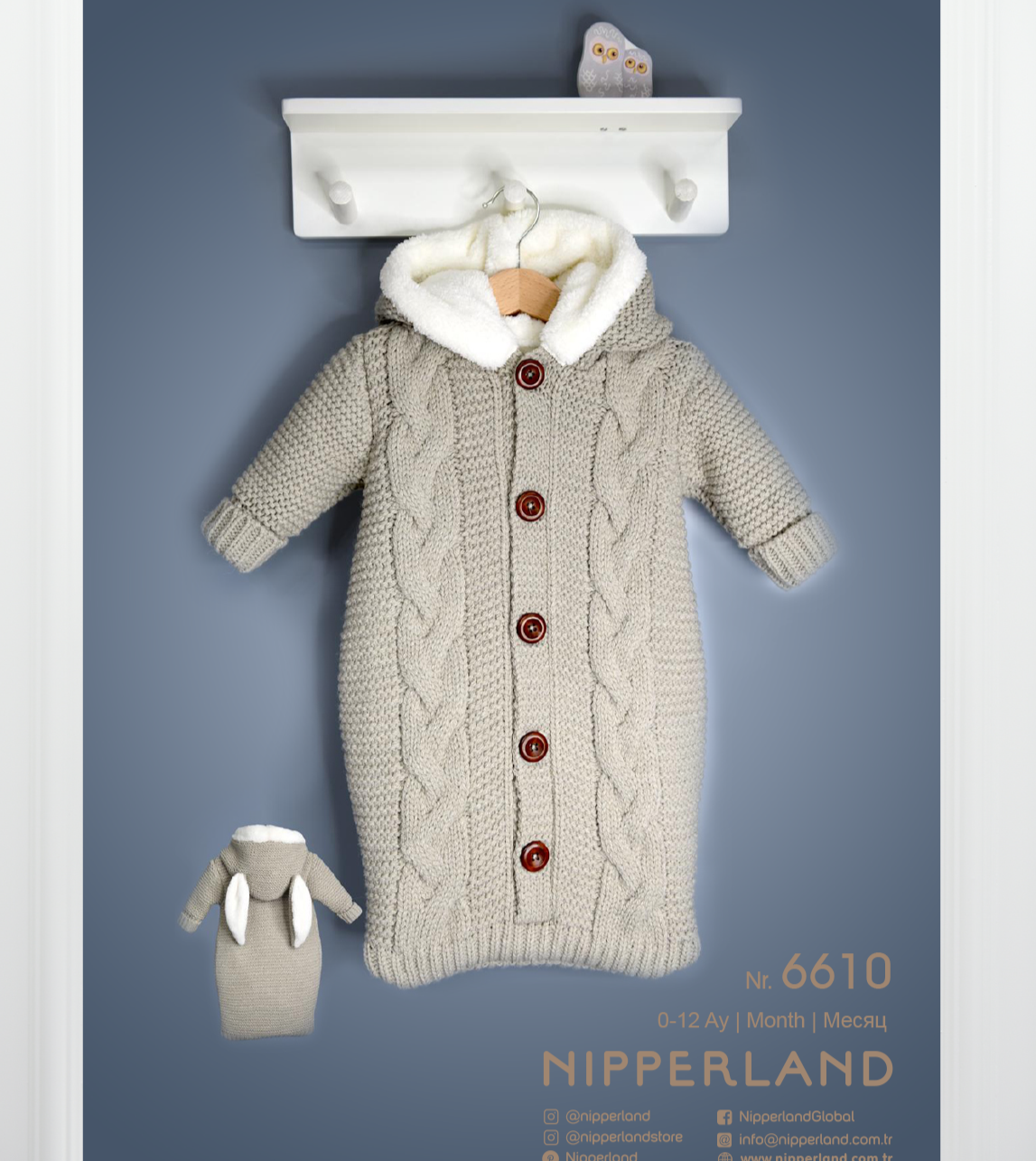 Nipperland Strick-Einschlagdecke mit Kapuzen-Hasenohren | muffinandco