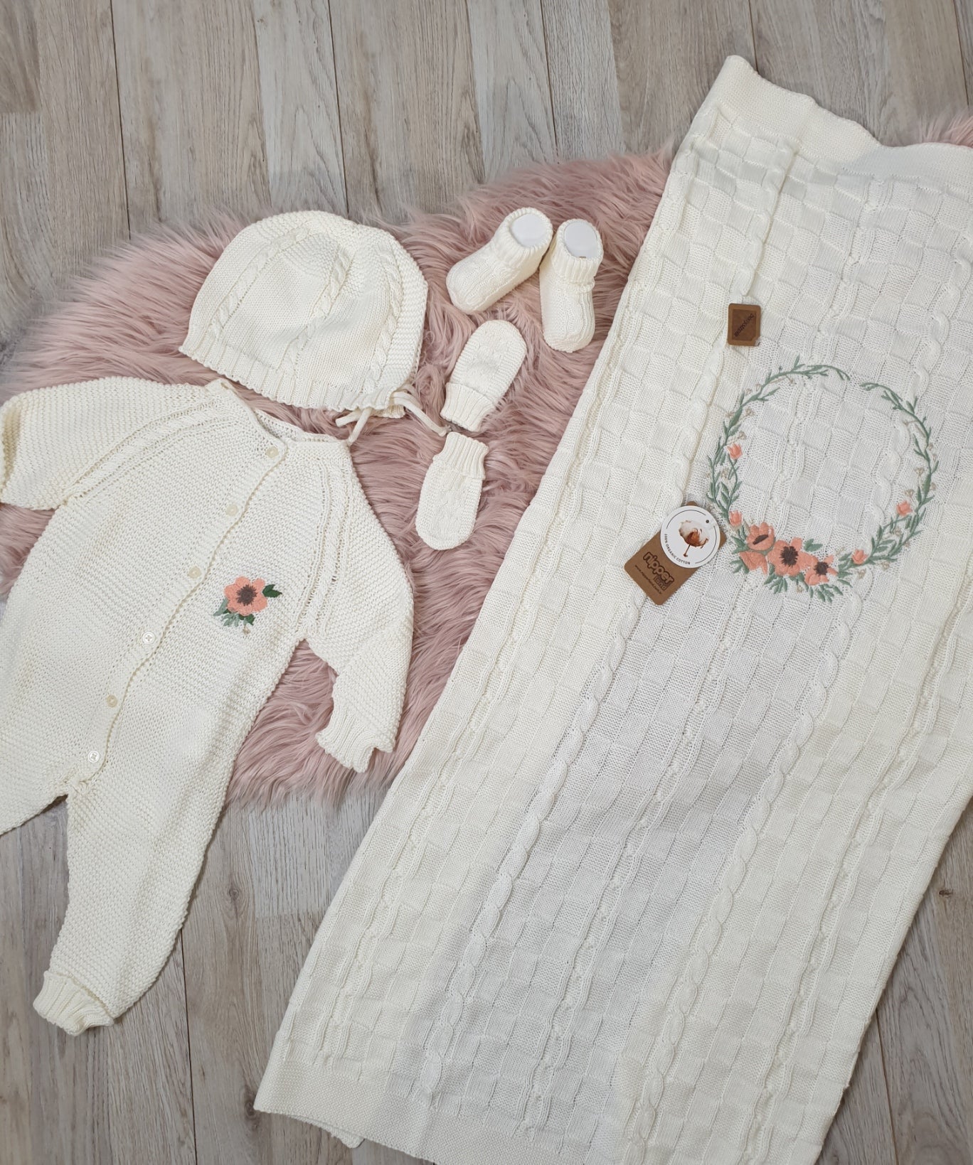 Neugeborenen Set 5 Tlg-Muffinandco- mit Motiv-0-3 M.Creme