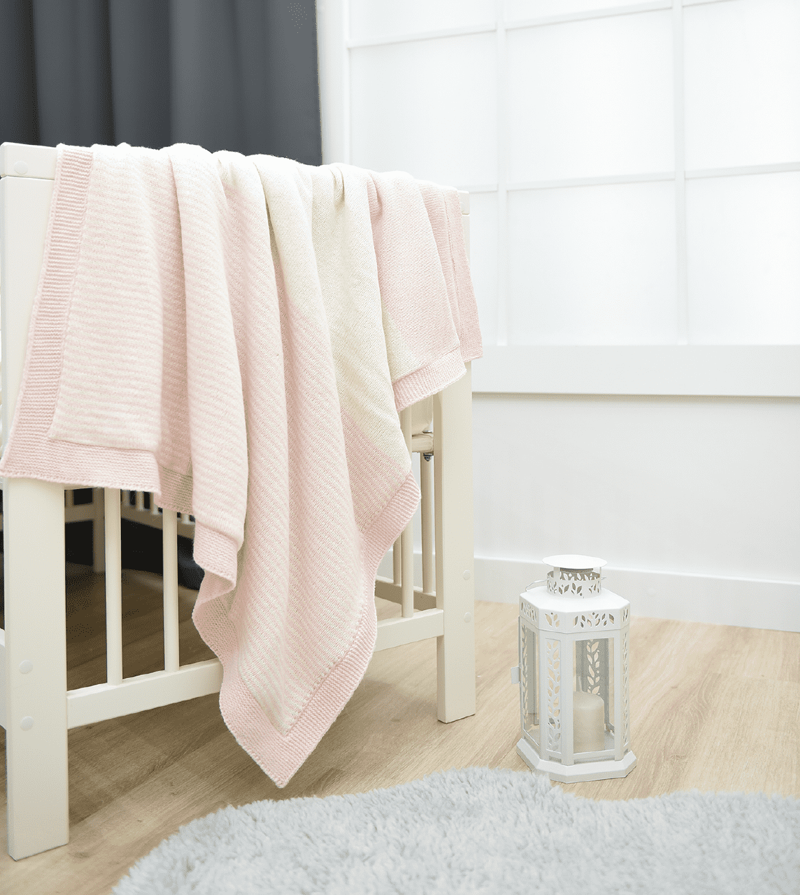 Nipper -Rosa Streifen Babydecke-Rosa muffinandco.