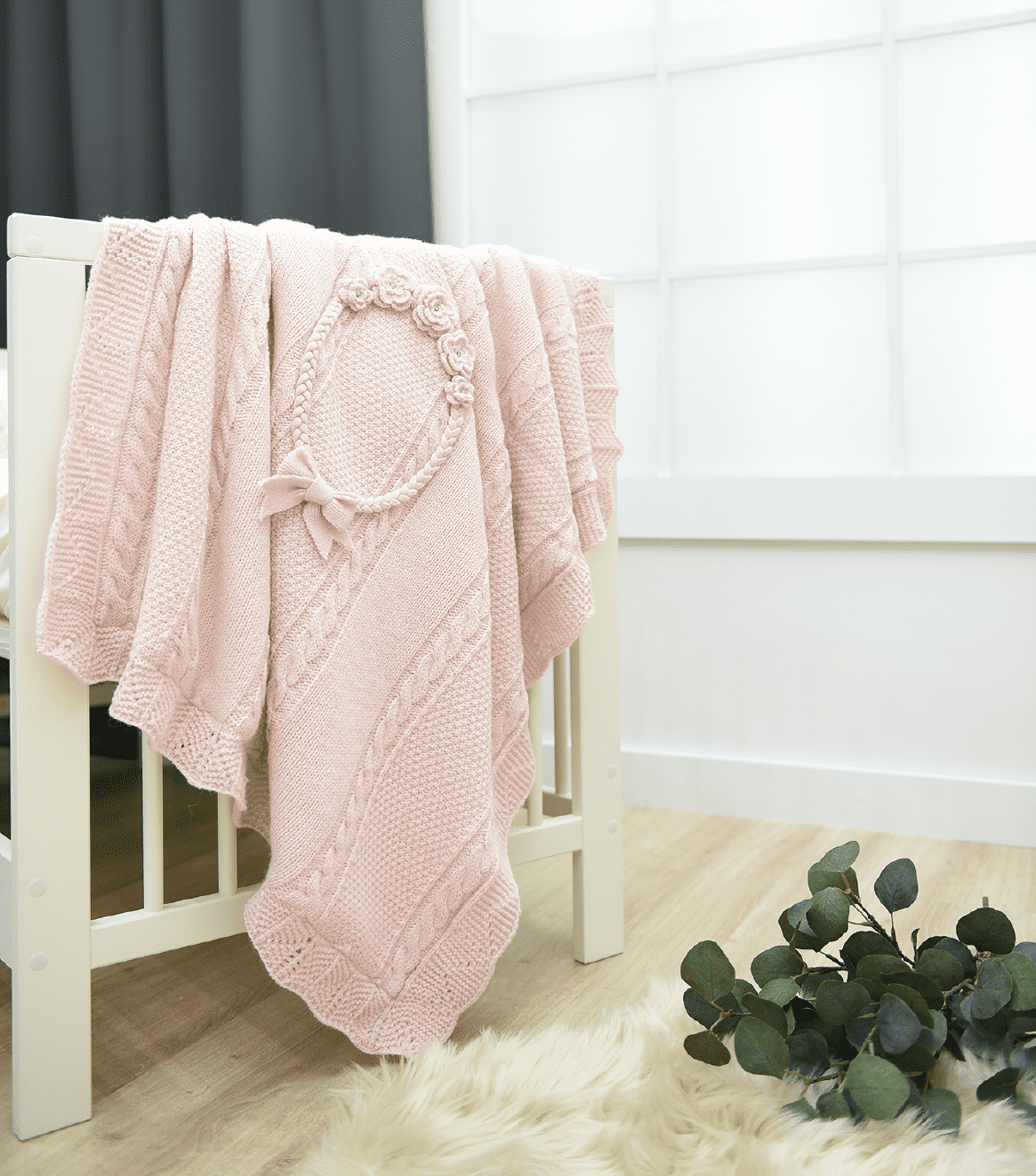 Nipper -Rosa Blumen Babydecke-Rosa muffinandco.