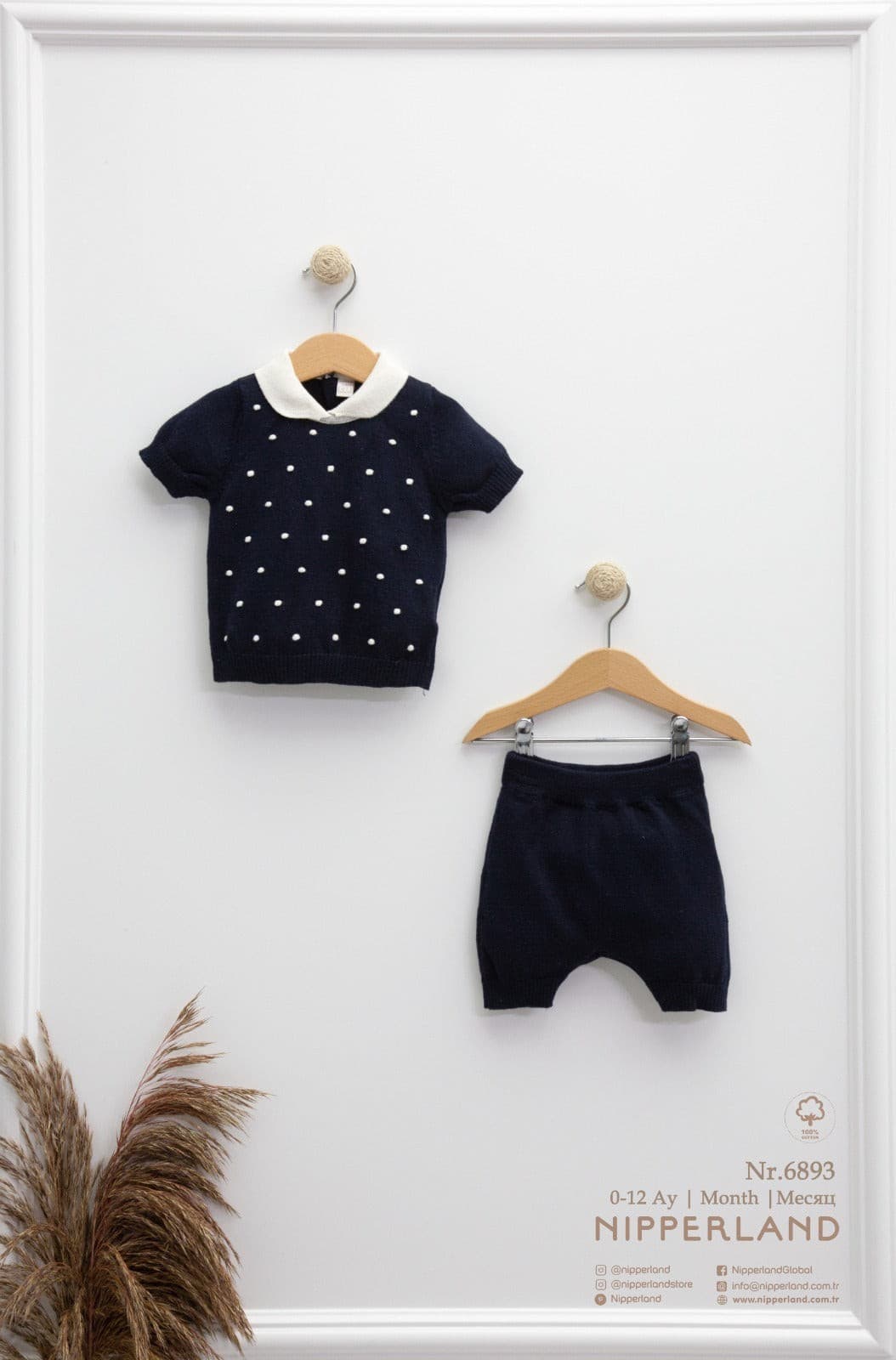 Nipperland-Kurzarm Pulli und Strick-Shorts-Set-6893 muffinandco.