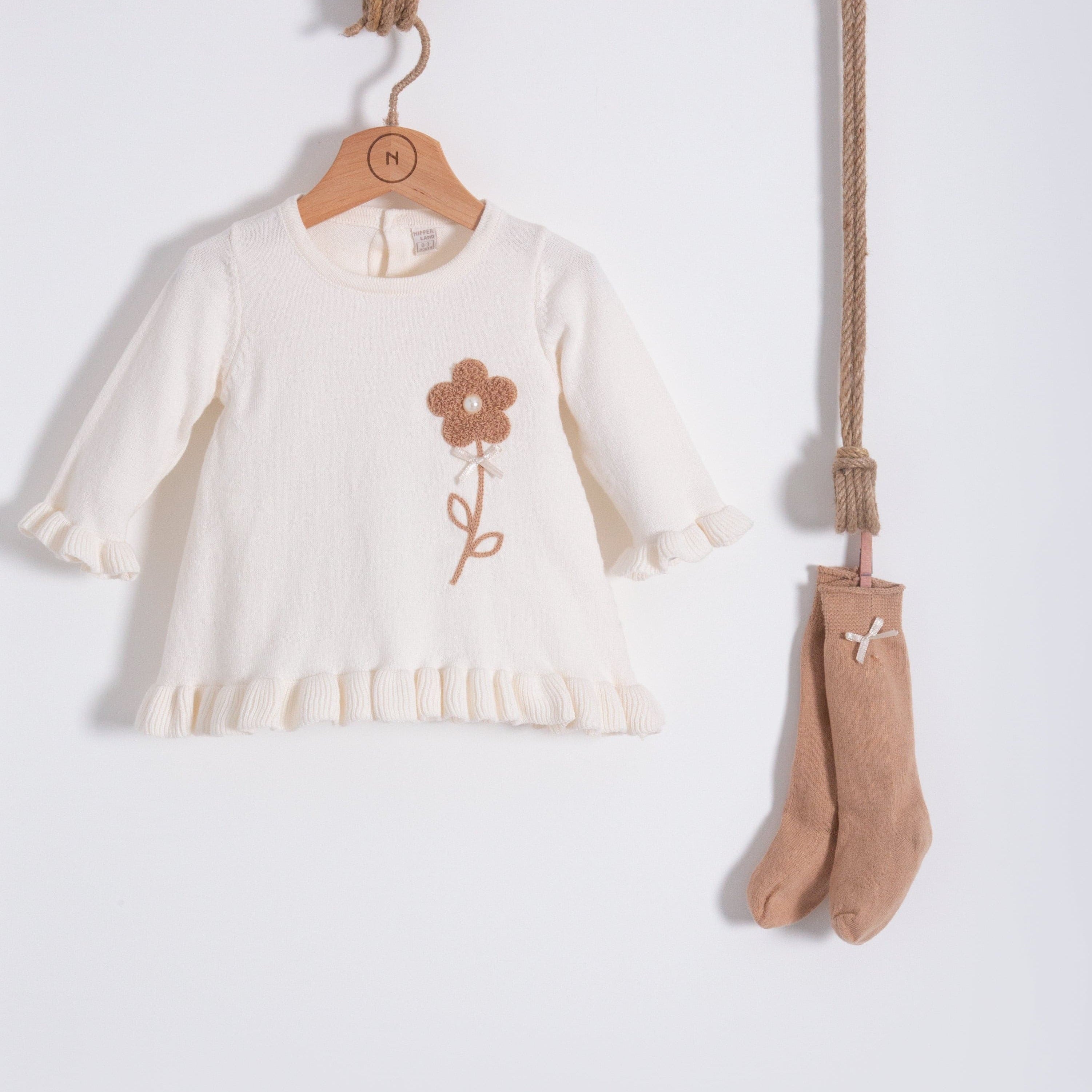 Strickkleid mit Kniestrümpfen 2 Tlg. Set Nipperland -6931 | muffin&co