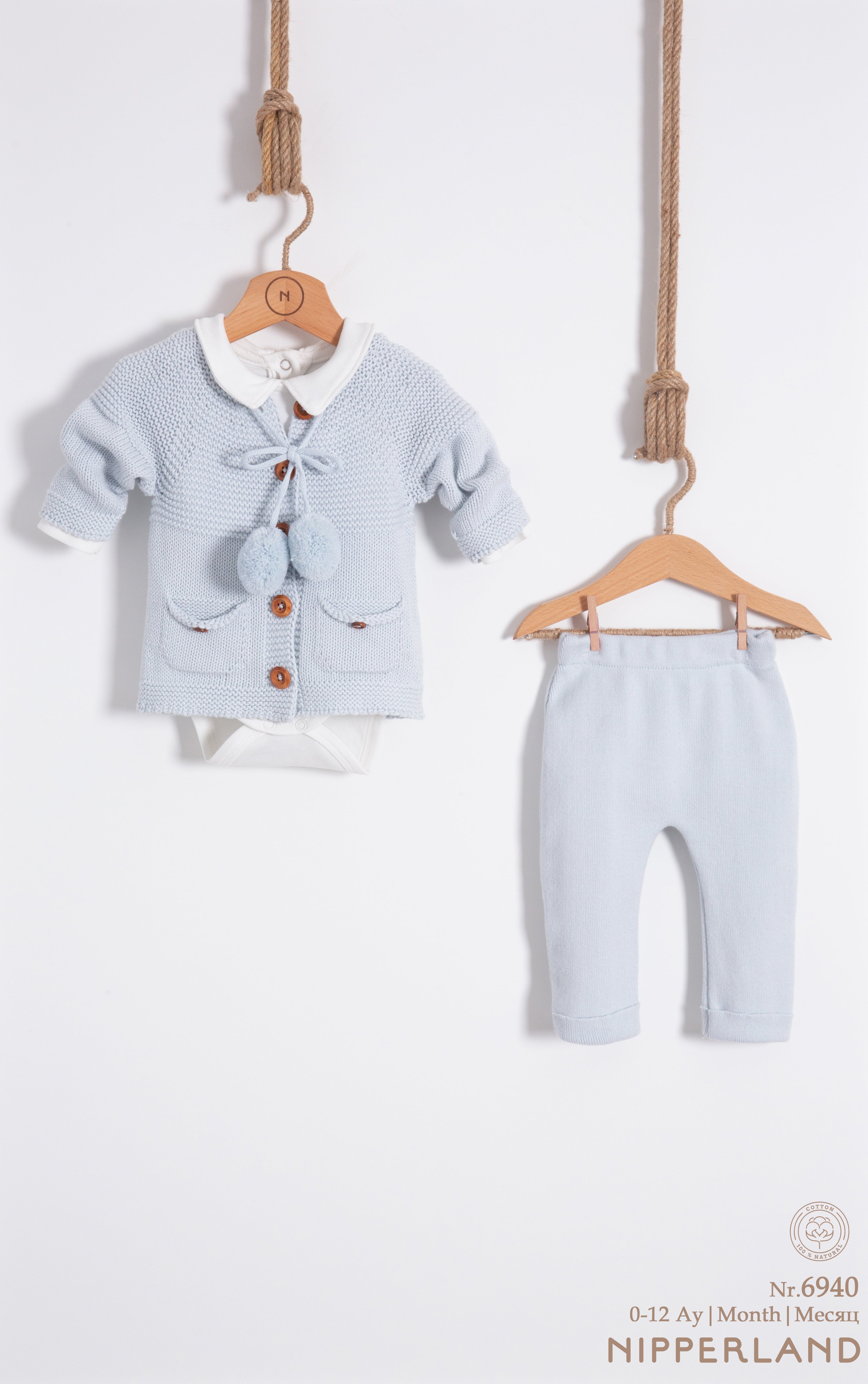 Nipperland 3-Tlg. Strickset für Mädchen und Jungen -6940 | muffinandco
