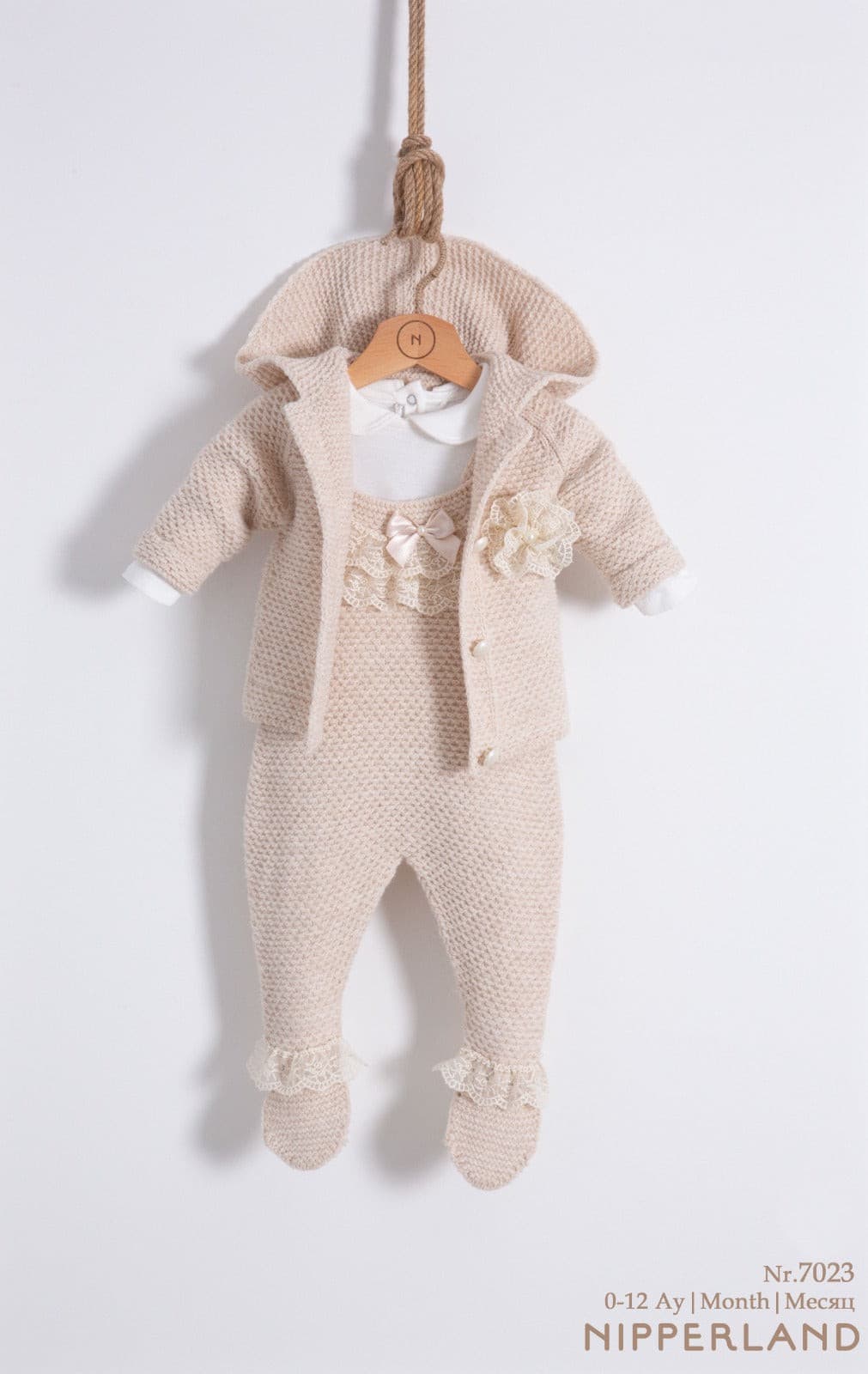 Nipperland 3 Tlg. set -100 % Baumwolle-Beige- 7023 | muffin&co